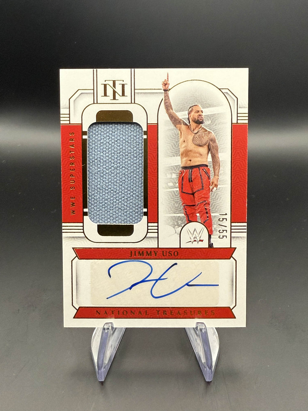 Jimmy Uso 2024 WWE Panini National Treasures Superstar Relic Autograph /55