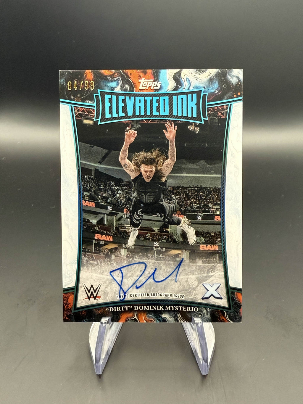 Dominik Mysterio 2025 WWE Topps Exalted Elevated Ink Aqua Autograph /99