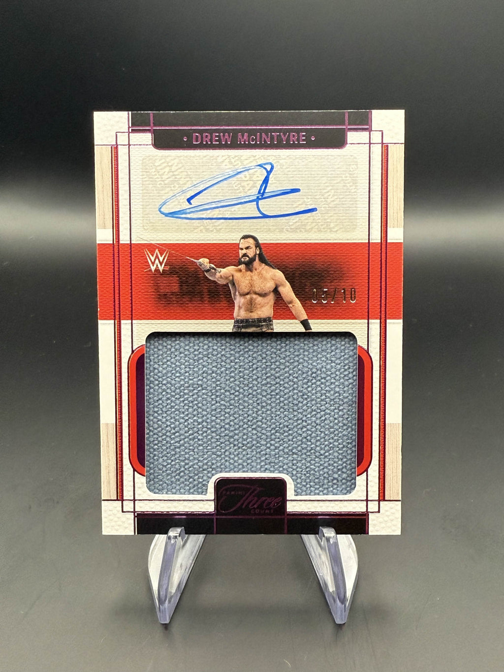 Drew McIntyre 2024 WWE Panini Three Count Pink FOTL Massive Mat Autograph /10