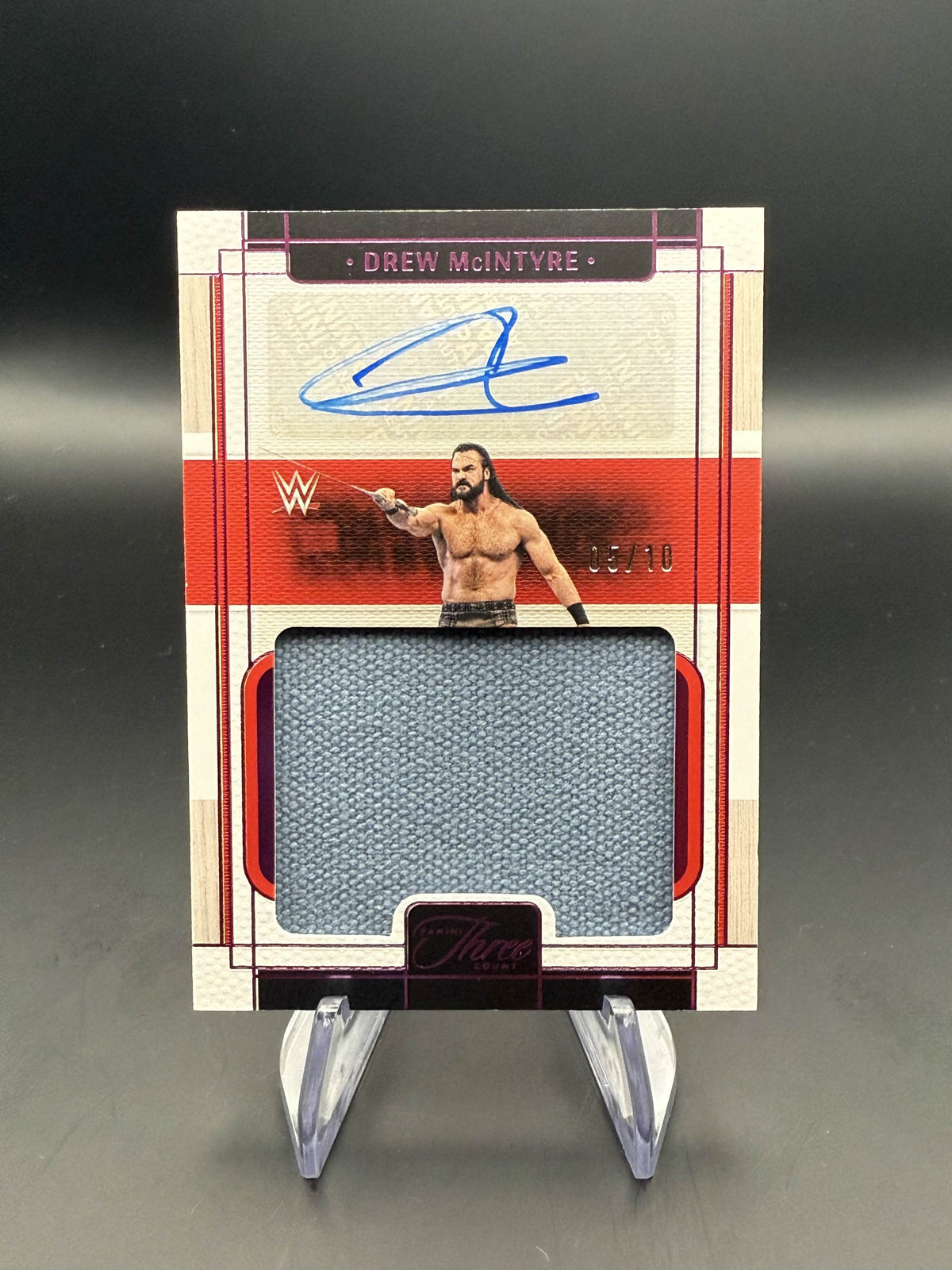 Drew McIntyre 2024 WWE Panini Three Count Pink FOTL Massive Mat Autograph /10