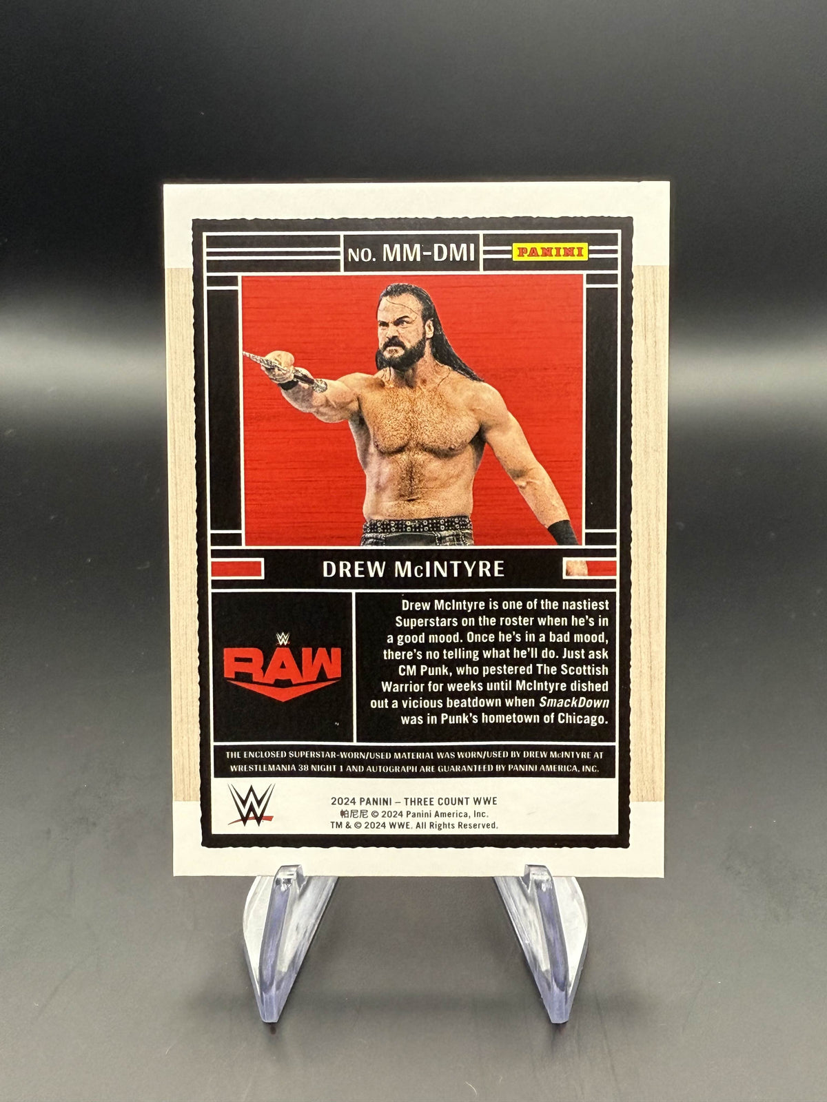 Drew McIntyre 2024 WWE Panini Three Count Pink FOTL Massive Mat Autograph /10