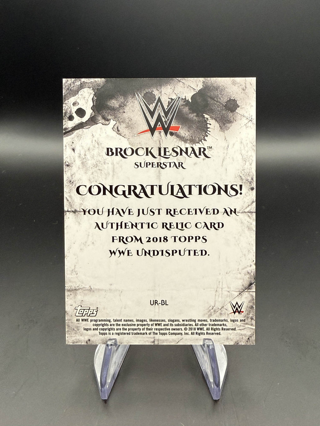 Brock Lesnar 2018 WWE Topps Undisputed Relics Purple /5