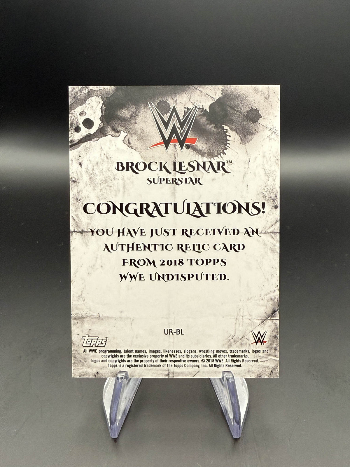 Brock Lesnar 2018 WWE Topps Undisputed Relics Purple /5