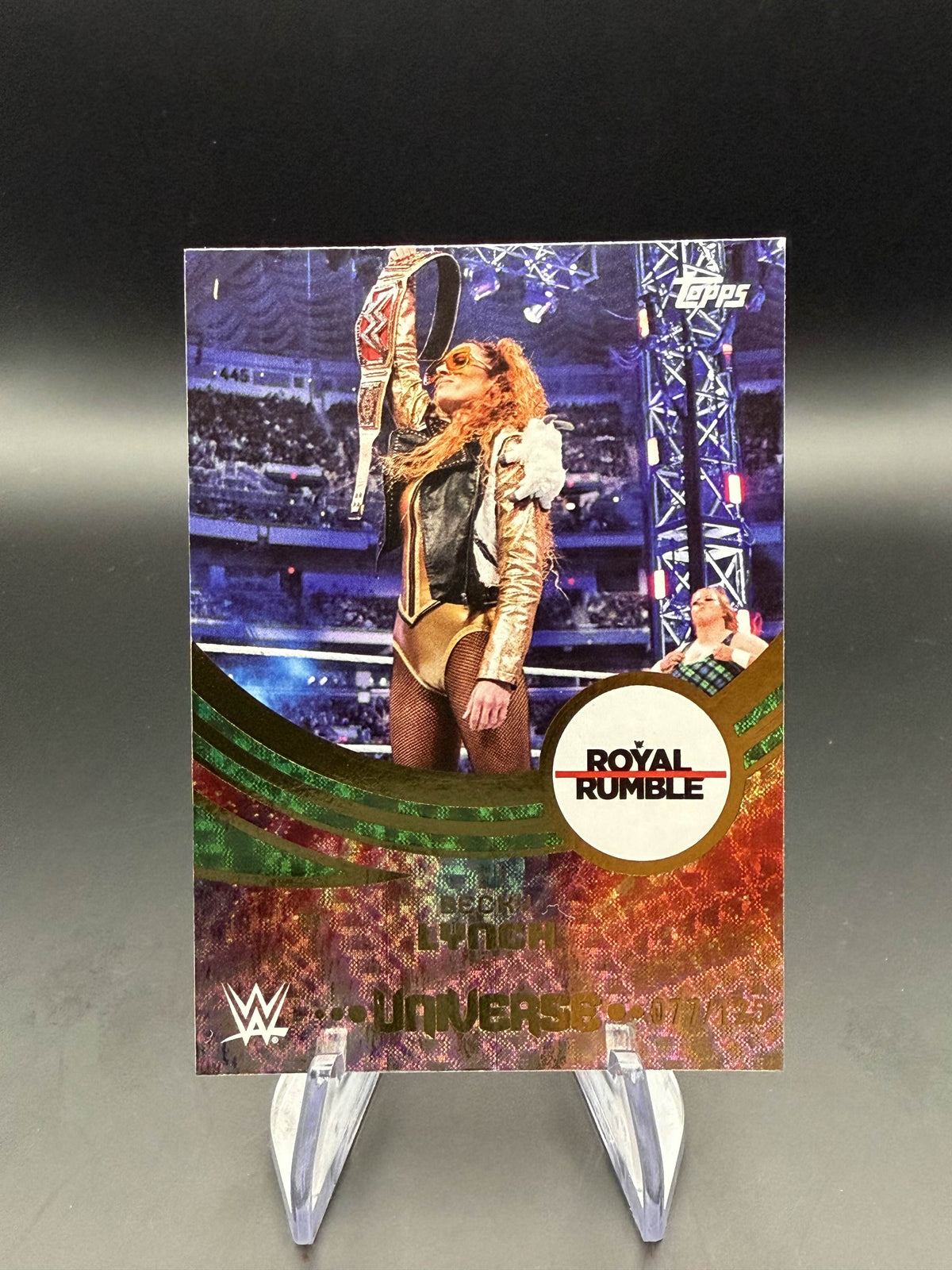 Becky Lynch 2025 WWE Topps Universe Green Electric Event Variation /125
