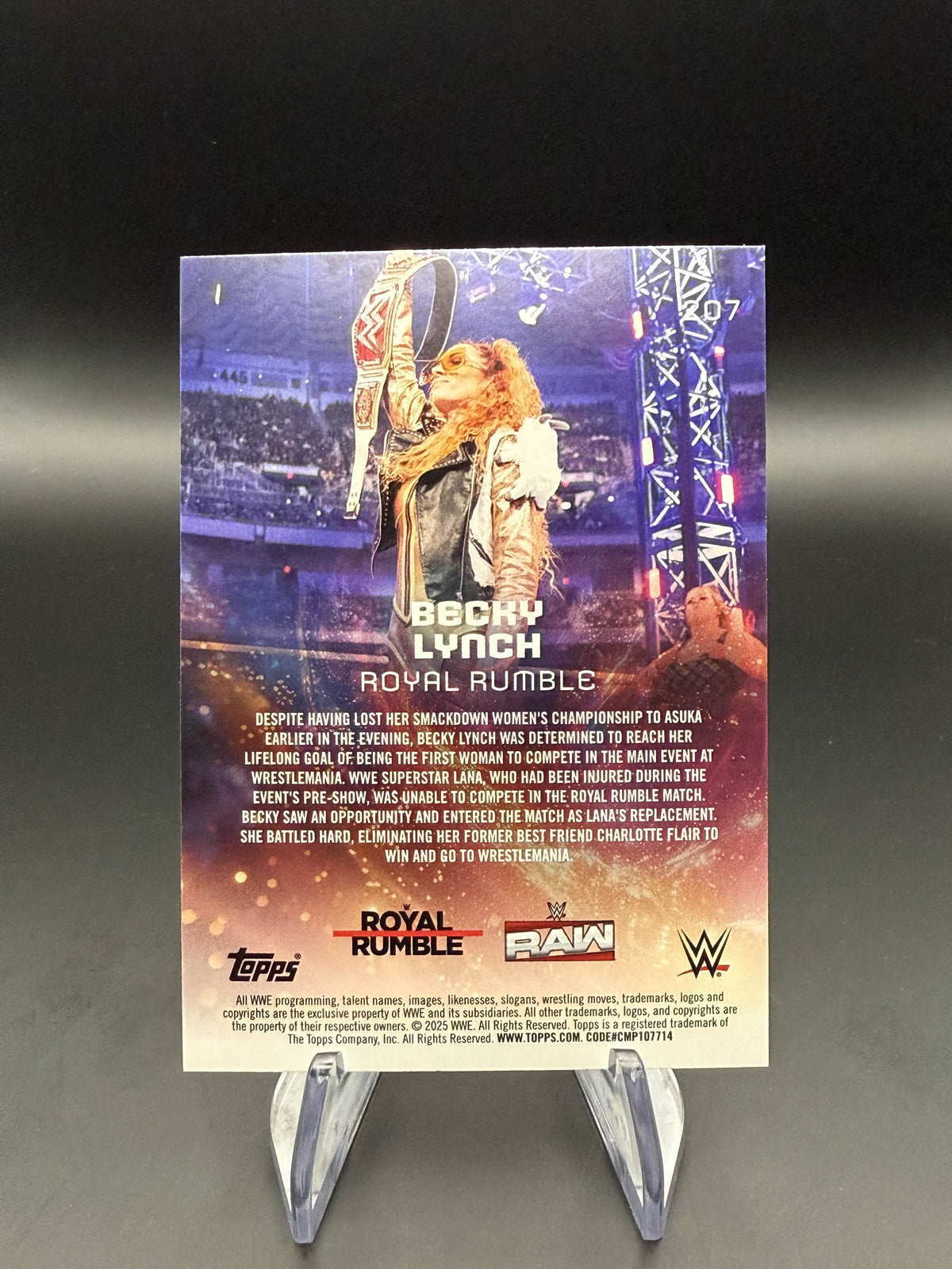 Becky Lynch 2025 WWE Topps Universe Green Electric Event Variation /125