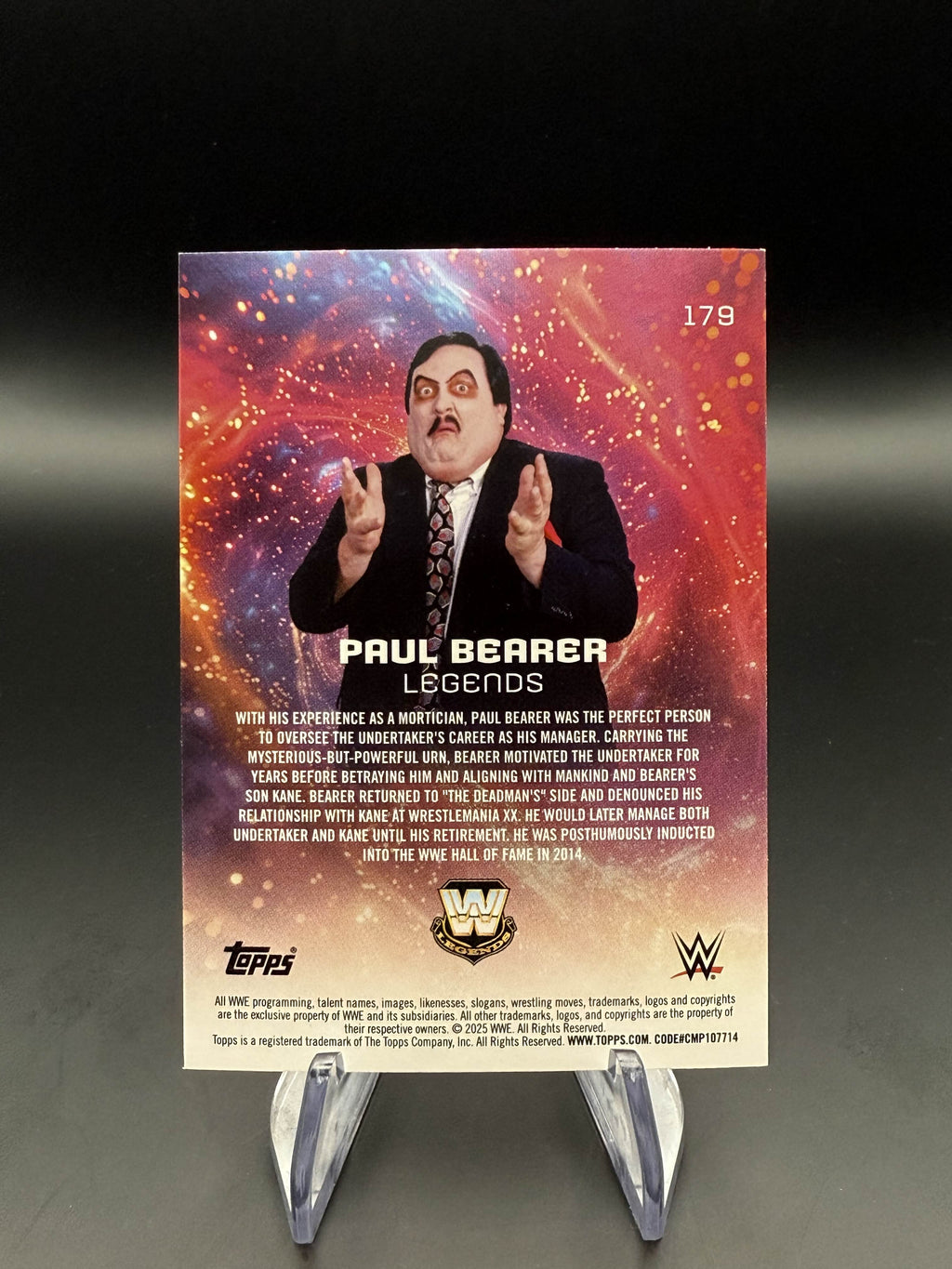 Paul Bearer 2025 WWE Topps Universe Green Electric Variation /125