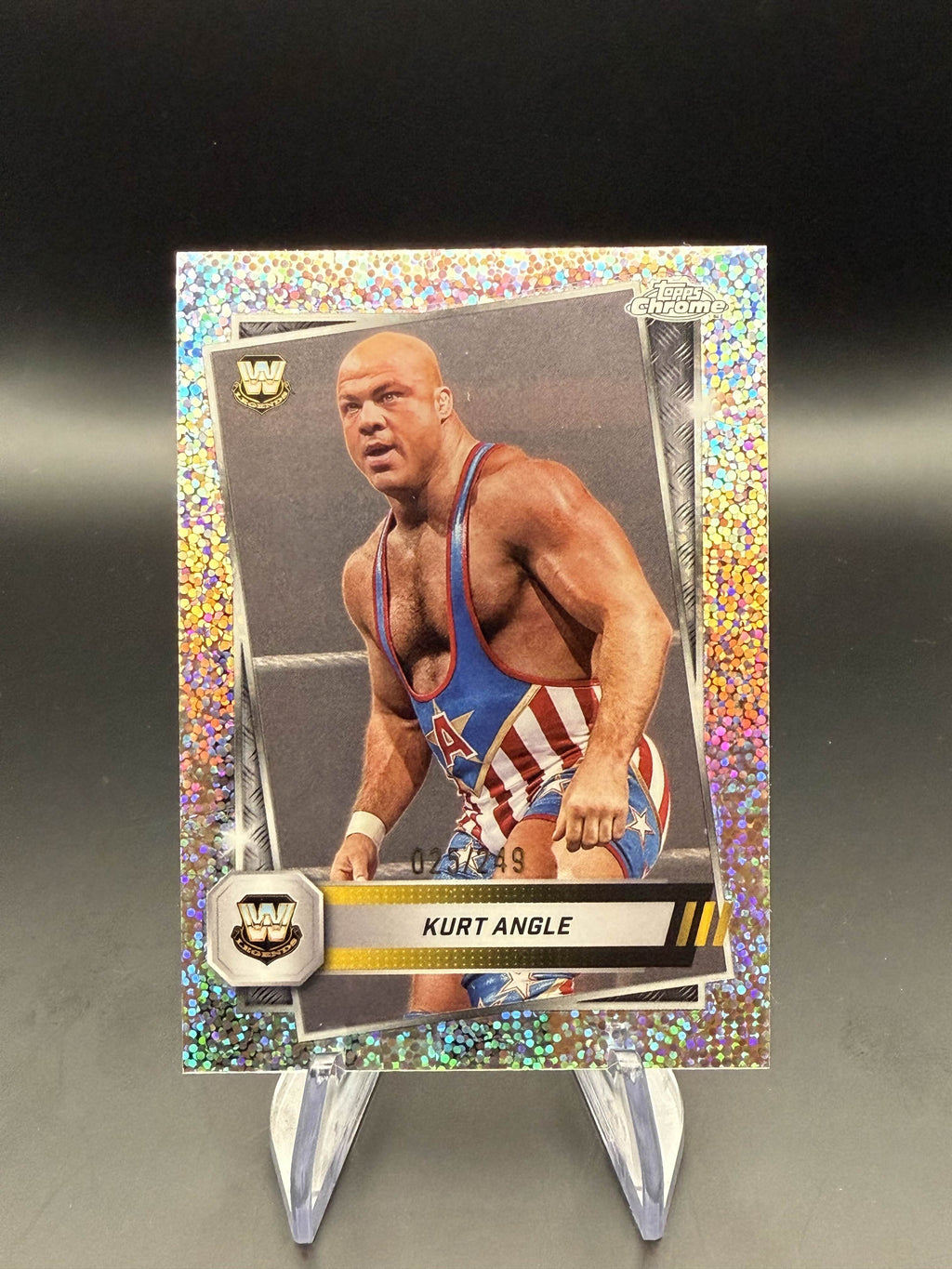 Kurt Angle 2025 WWE Topps Chrome Speckle Refractor /249