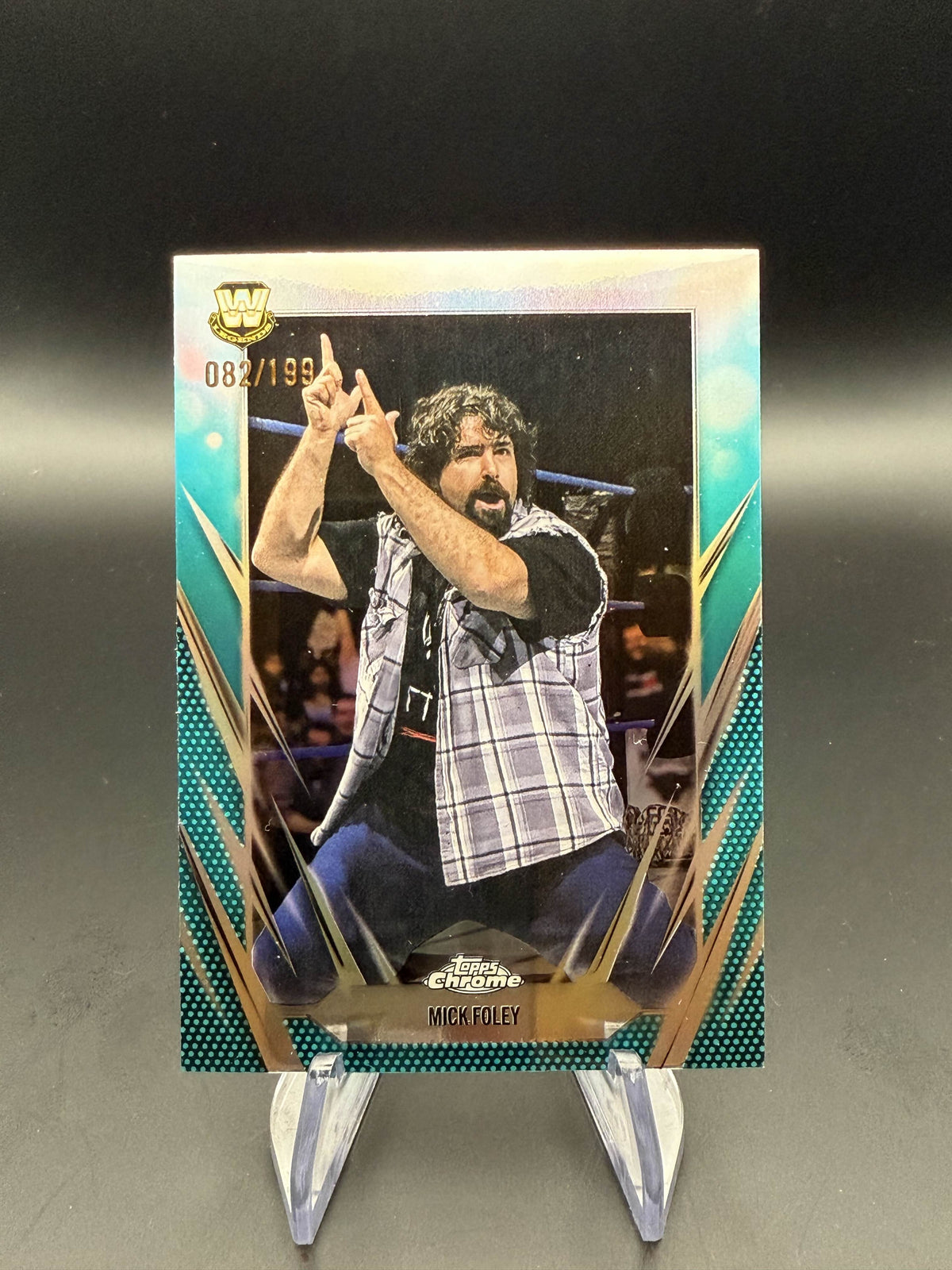 Mick Foley 2026 WWE Topps Chrome Aqua Refractor /199