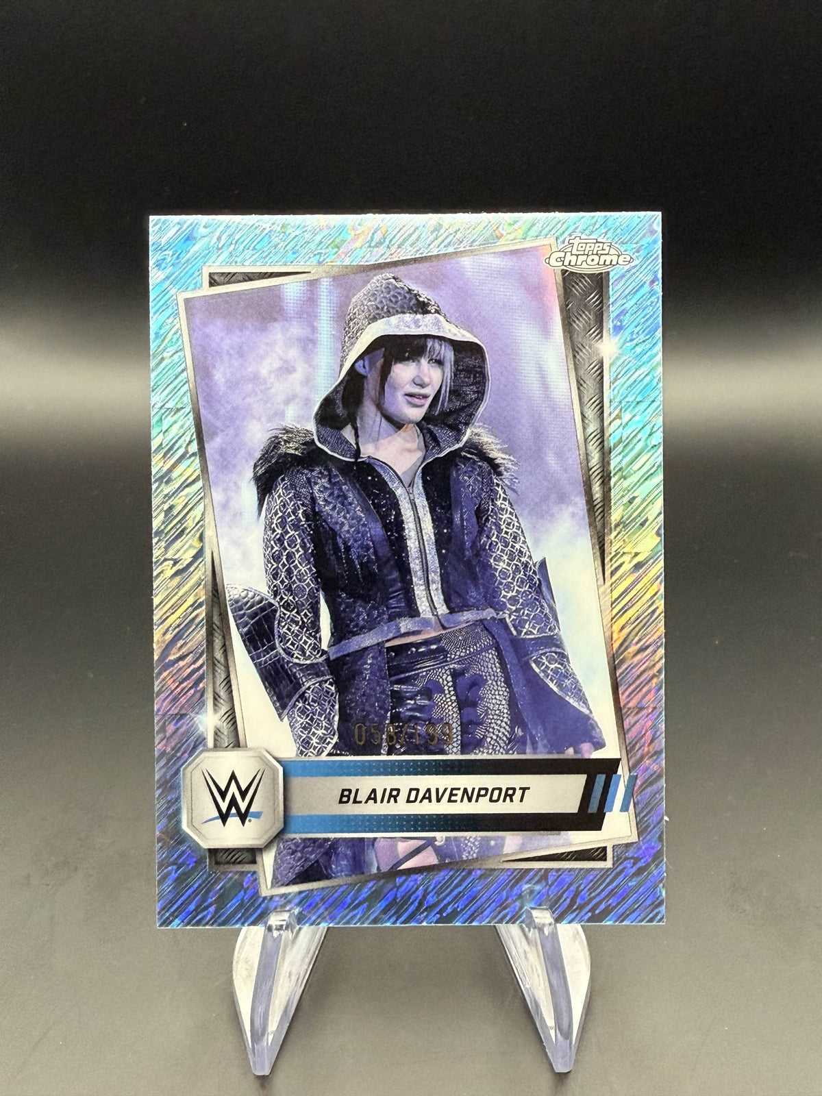 Blair Davenport 2025 WWE Topps Chrome Aqua Shimmer Refractor /199