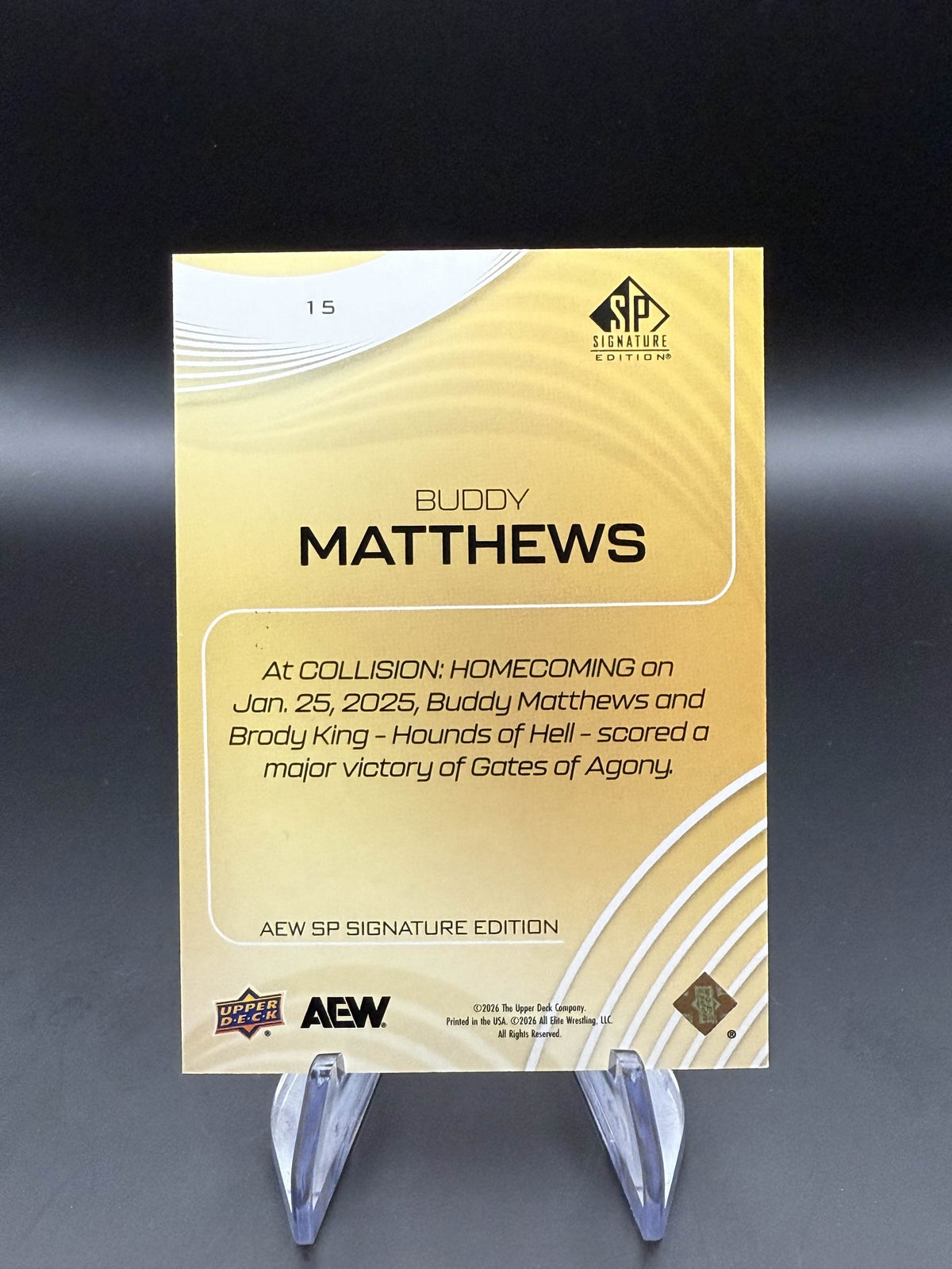 Buddy Matthews 2025 AEW Upper Deck SP Signature Edition /249