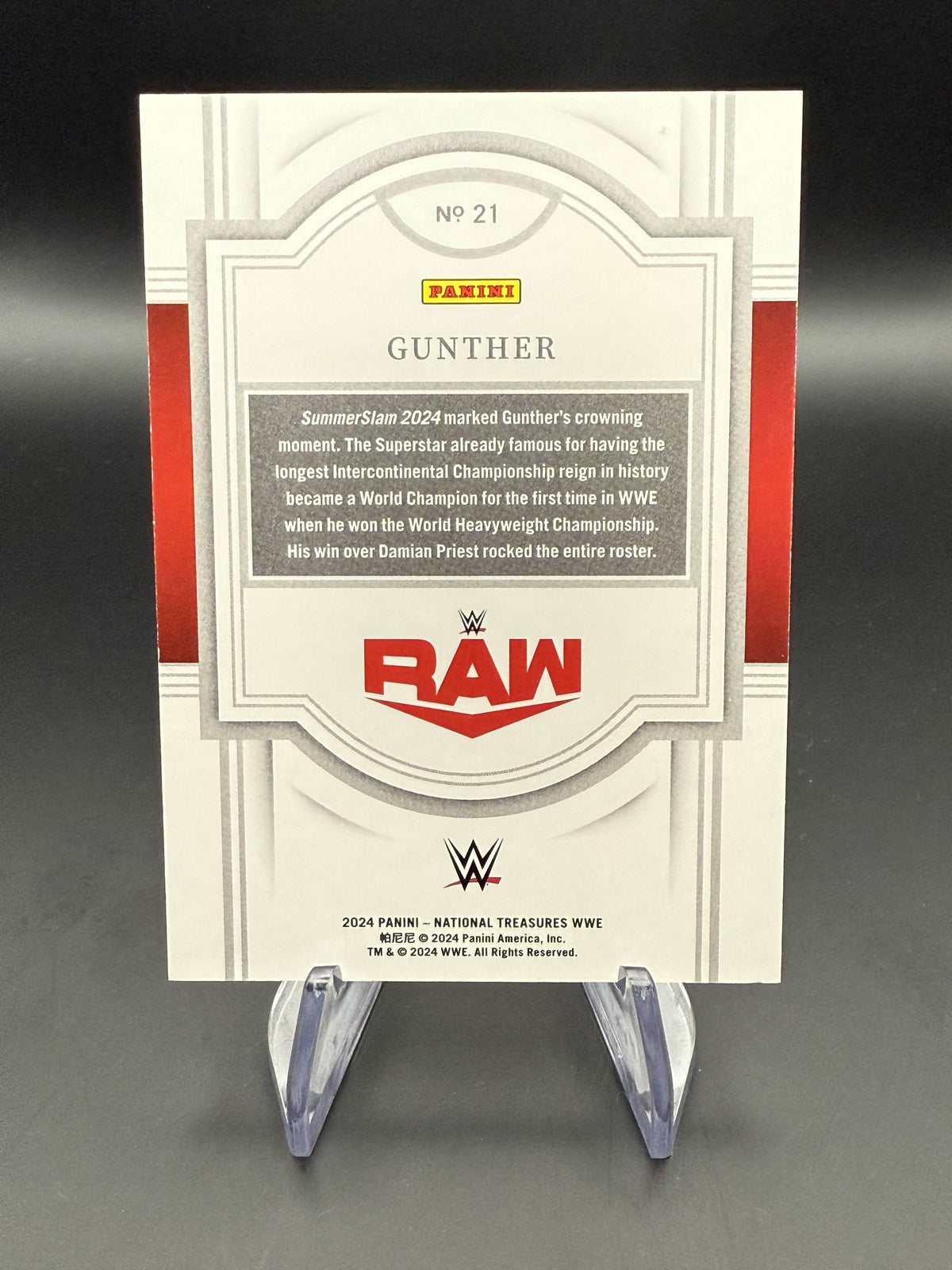Gunther 2024 WWE Panini National Treasures Amethyst /3