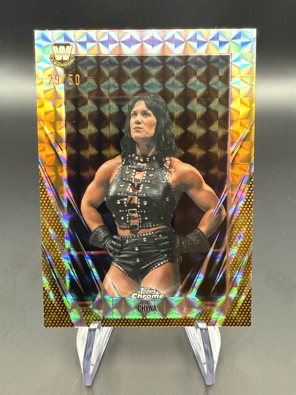 Chyna 2026 WWE Topps Chrome Gold Geometric Refractor /50