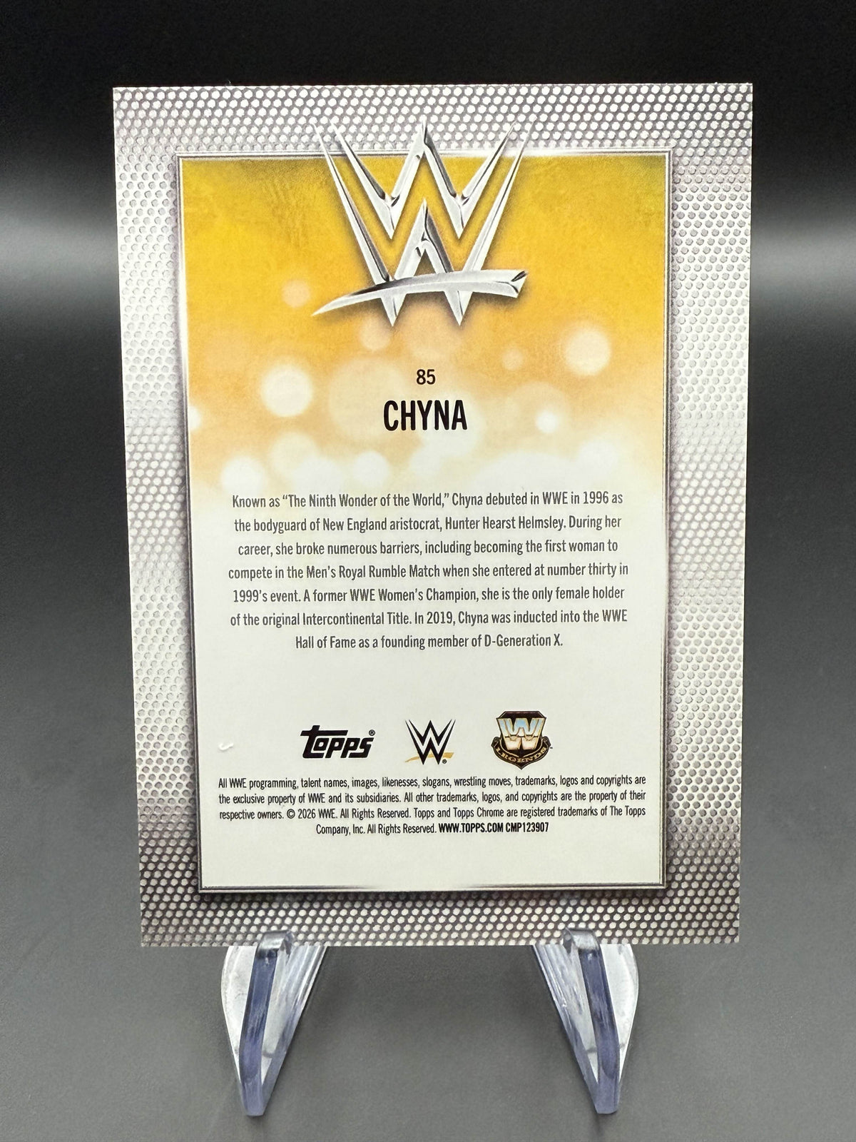 Chyna 2026 WWE Topps Chrome Gold Geometric Refractor /50