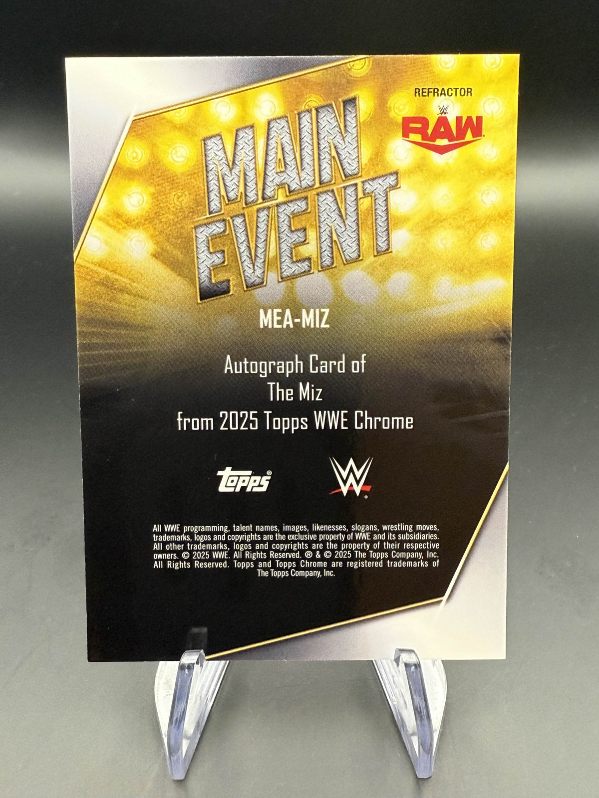 The Miz 2025 WWE Topps Chrome Main Event Autographs /175