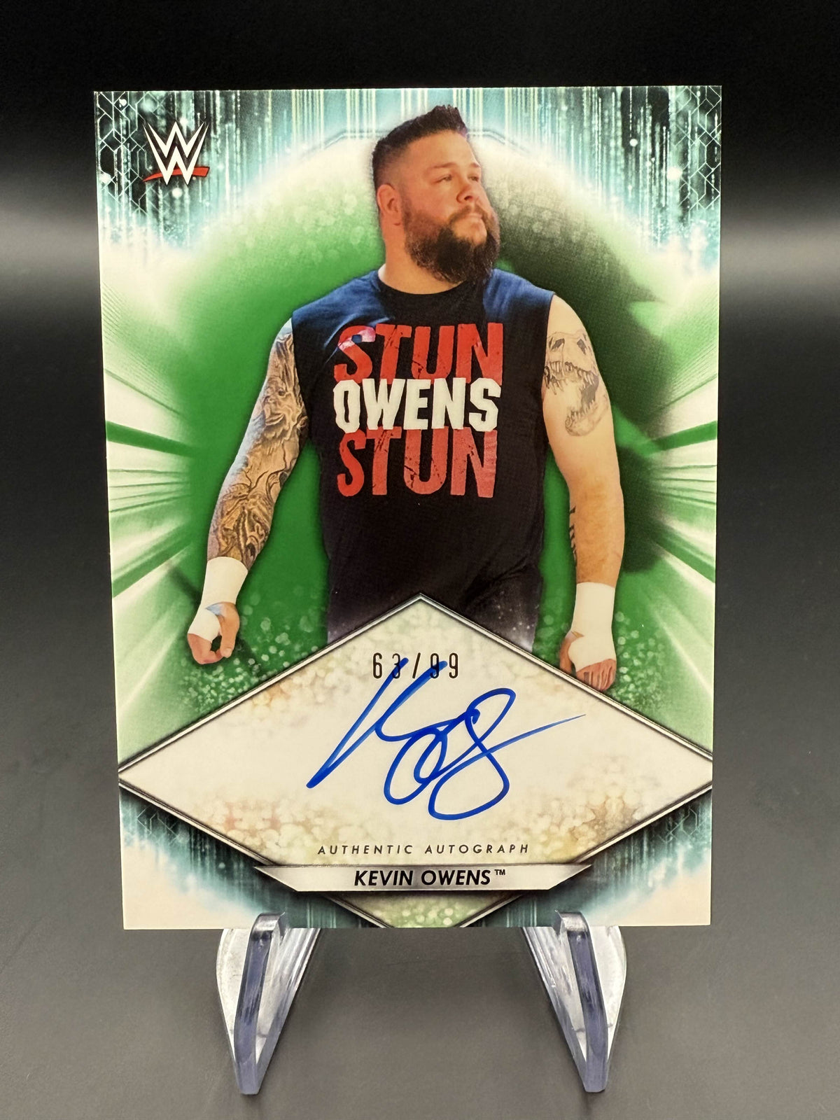 Kevin Owens 2021 WWE Topps Green Autograph /99