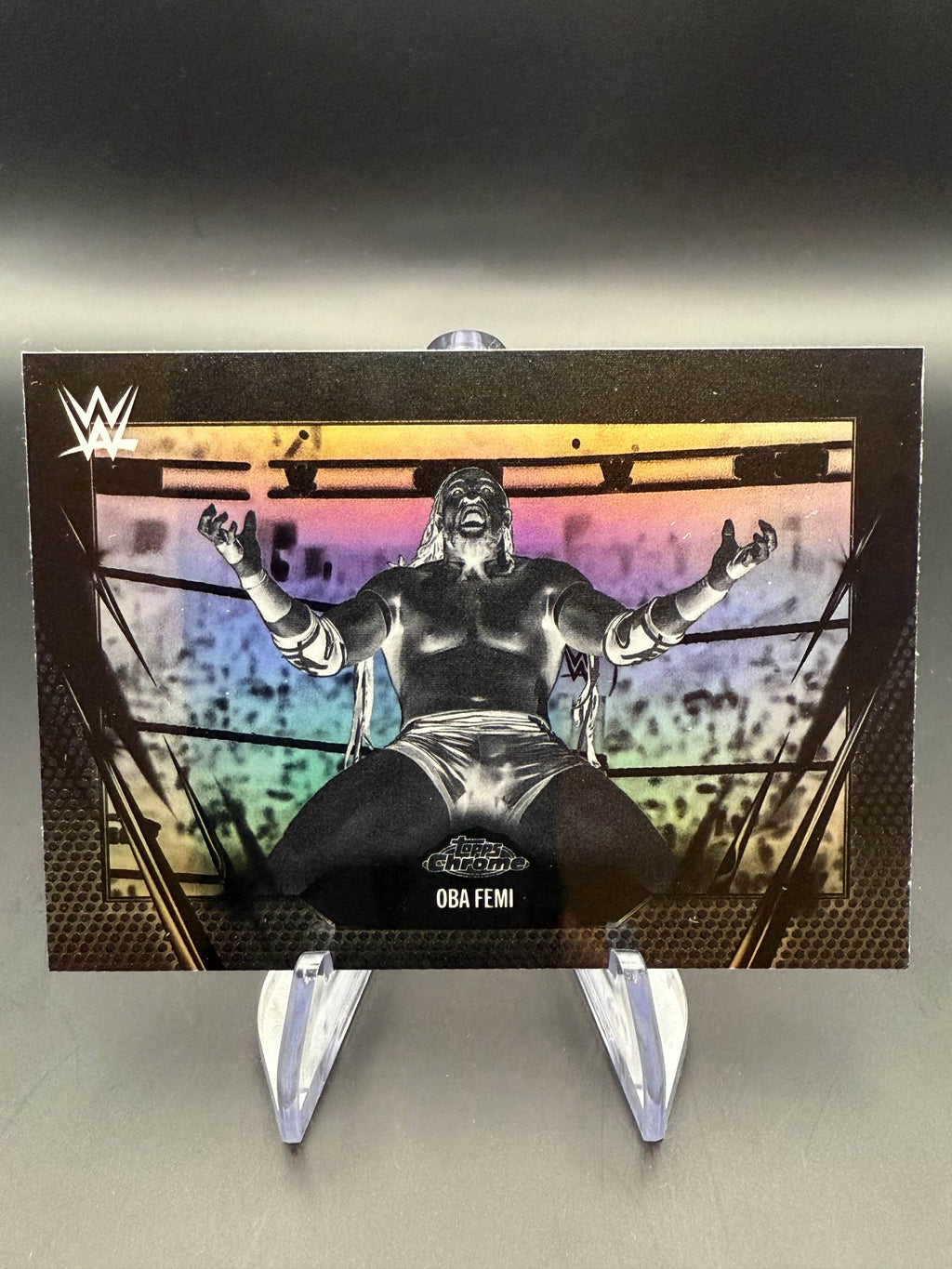 Oba Femi 2026 WWE Topps Chrome Negative Refractor