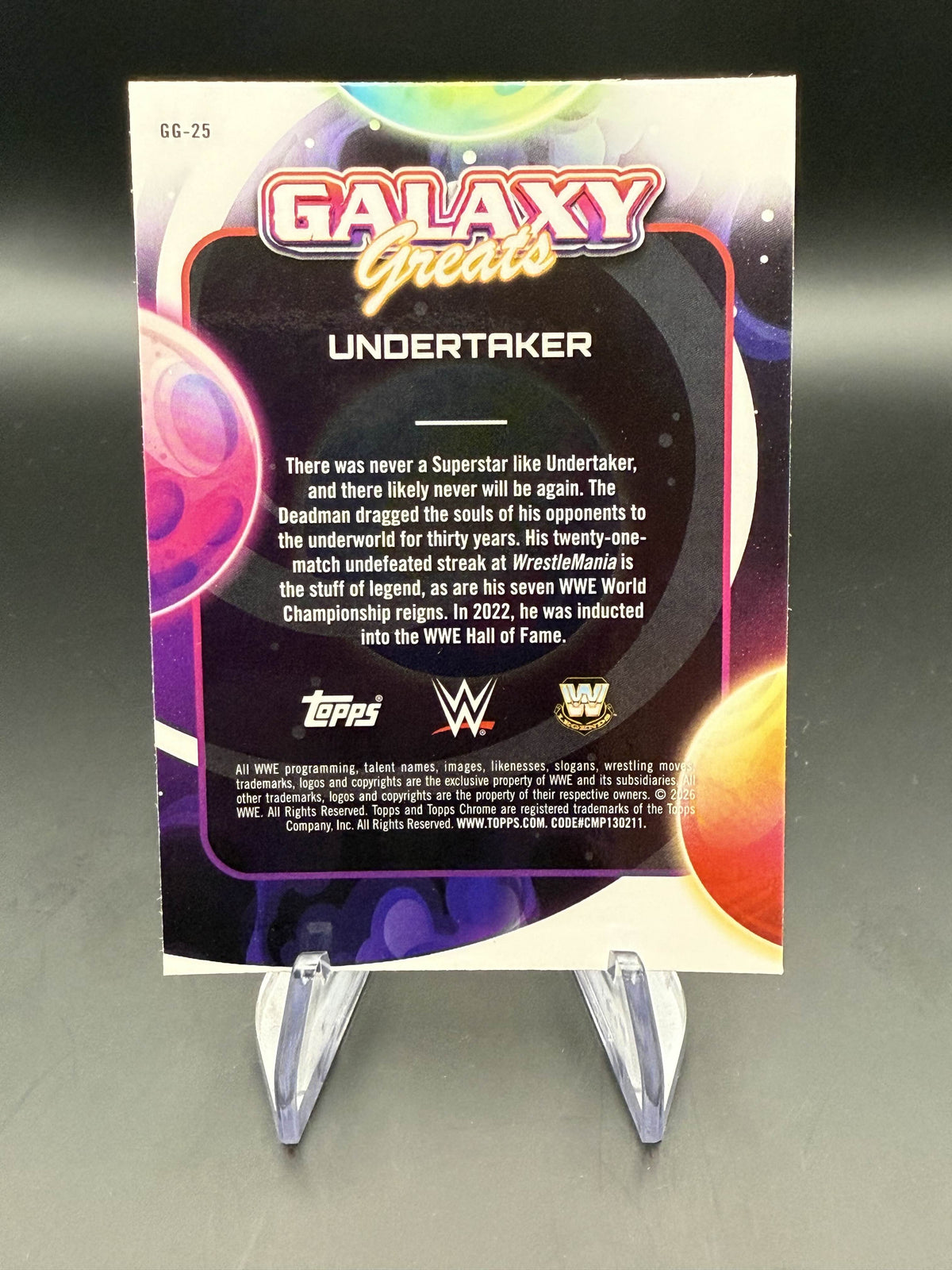 Undertaker 2026 WWE Topps Cosmic Chrome Galaxy Greats Blue Moon /99