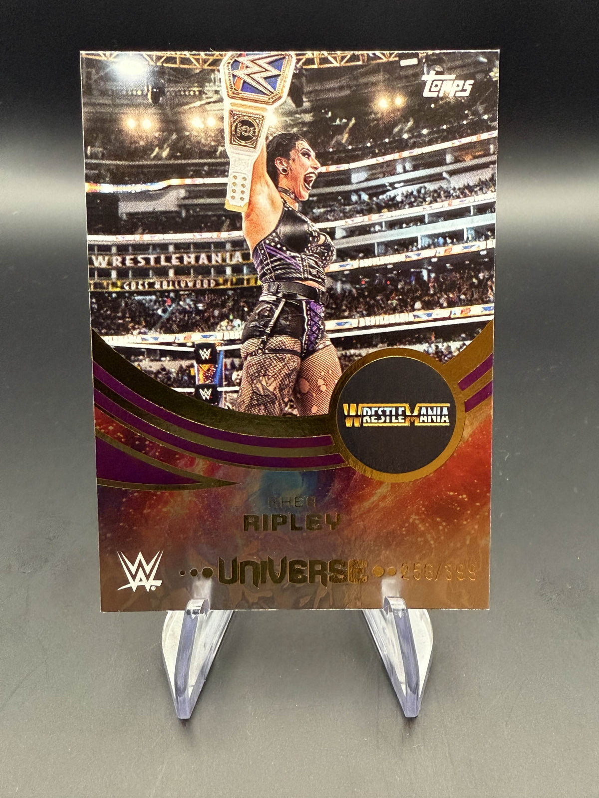 Rhea Ripley 2025 WWE Topps Universe Purple Glass Event Variation /399