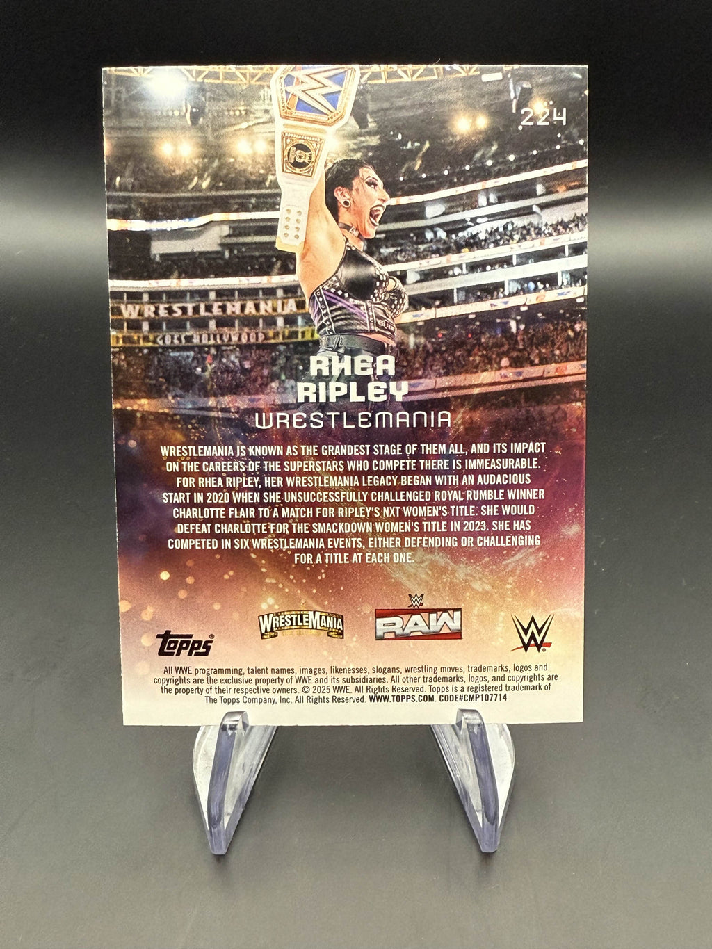 Rhea Ripley 2025 WWE Topps Universe Purple Glass Event Variation /399