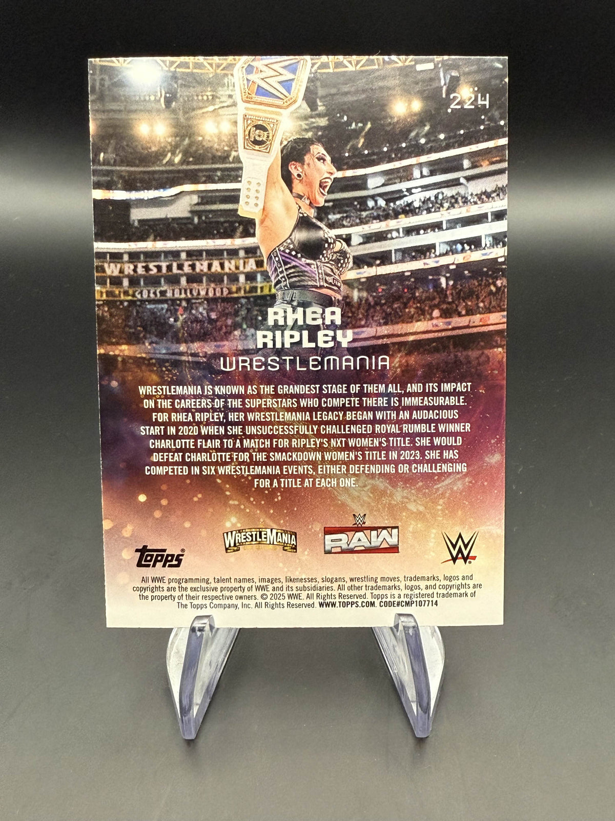 Rhea Ripley 2025 WWE Topps Universe Purple Glass Event Variation /399