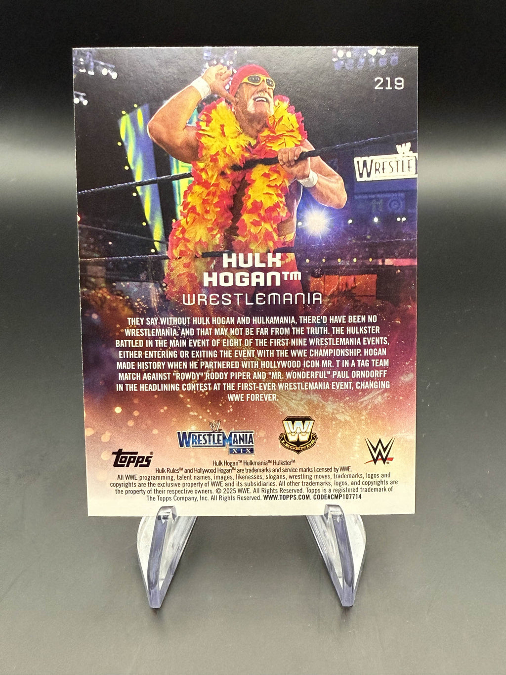 Hulk Hogan 2025 WWE Topps Universe Purple Glass Event Variation /399