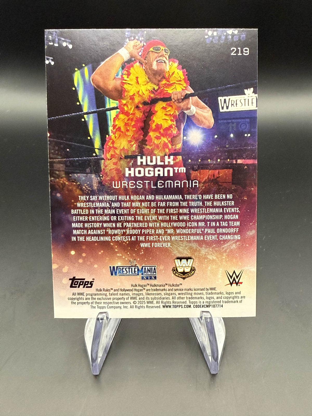 Hulk Hogan 2025 WWE Topps Universe Purple Glass Event Variation /399