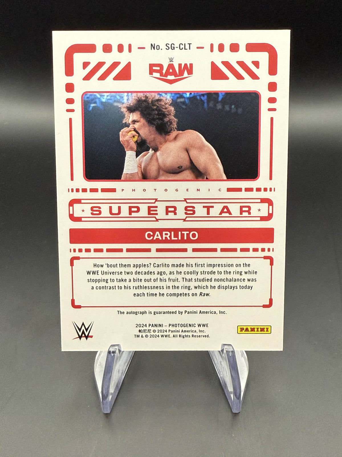 Carlito 2024 WWE Panini PhotoGenic Superstar Signature Platinum Autograph 1/1