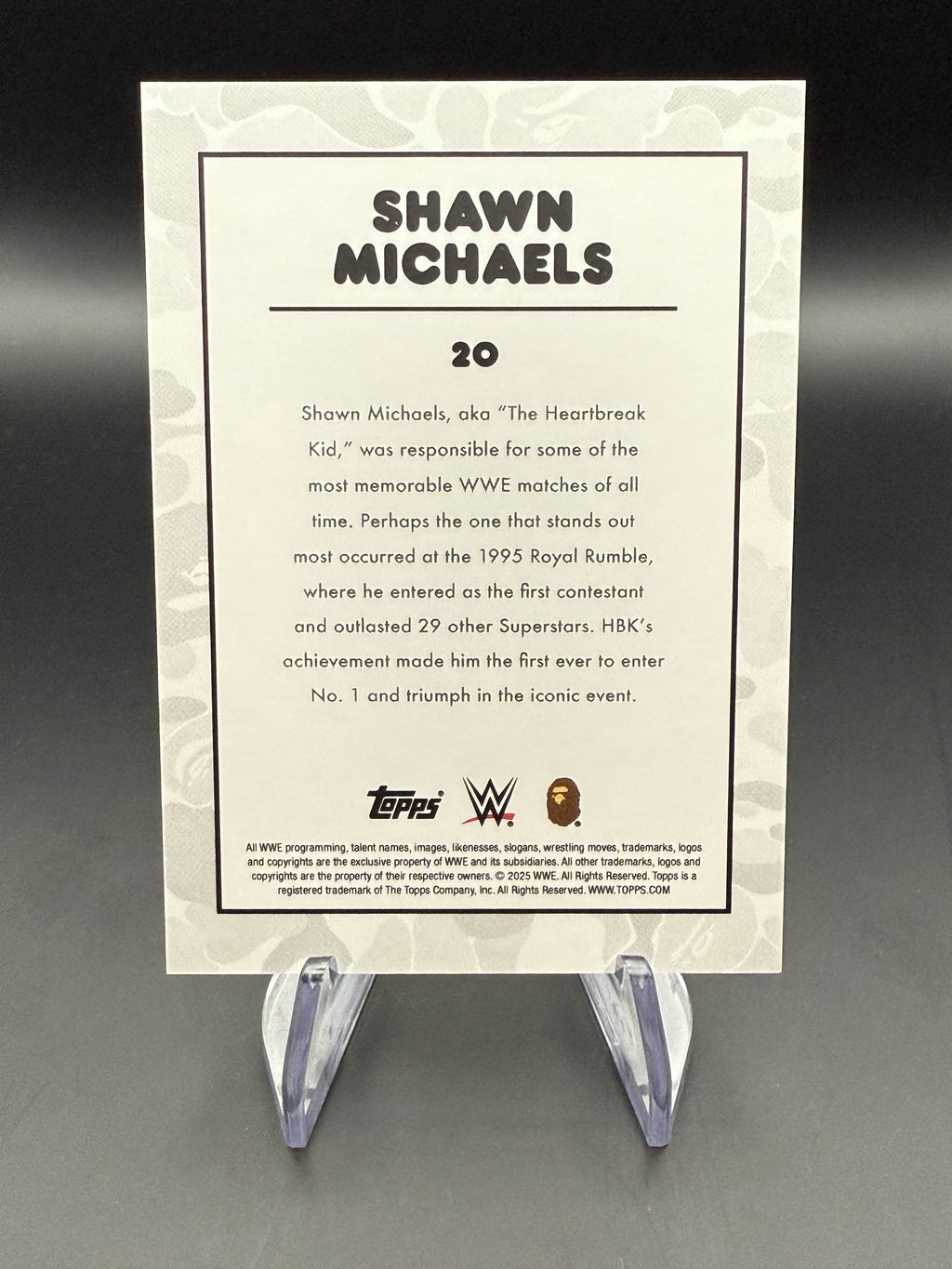 Shawn Michaels 2025 Topps WWE x BAPE Green Camo