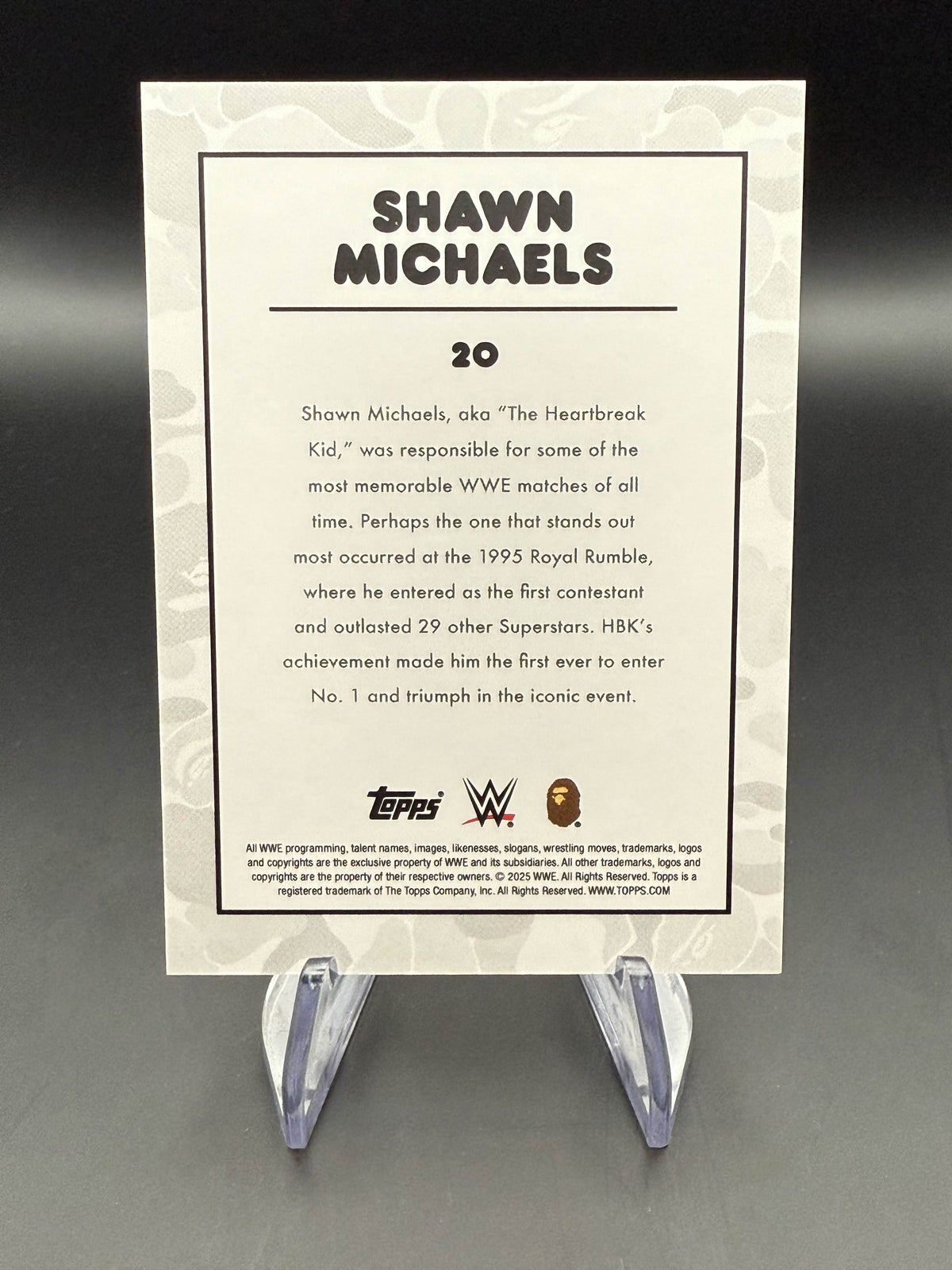 Shawn Michaels 2025 Topps WWE x BAPE Green Camo
