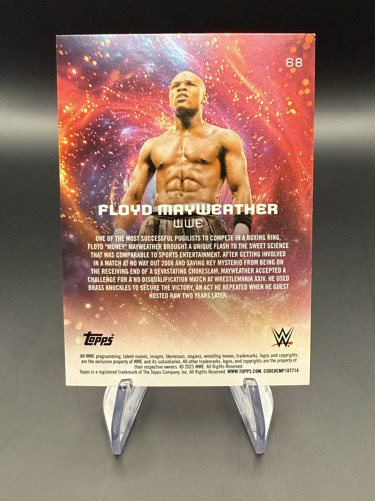 Floyd Mayweather 2025 WWE Topps Universe Orange Warp /25