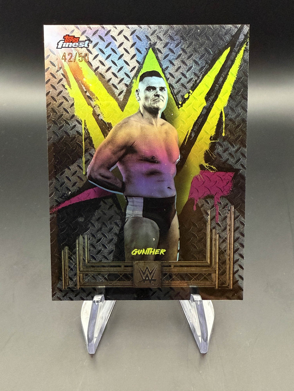 Gunther 2025 WWE Topps Finest Black Refractor /50