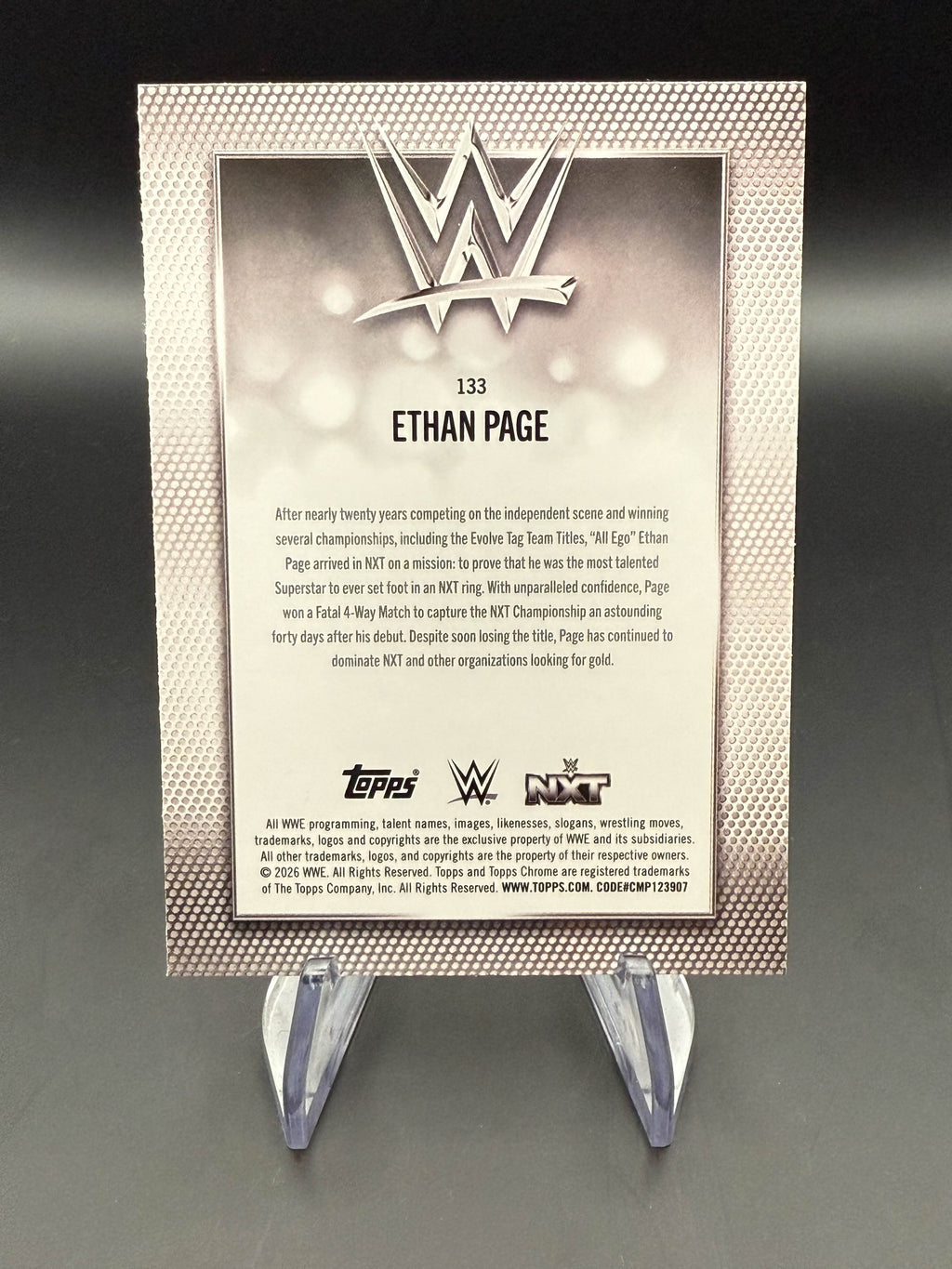 Ethan Page 2026 WWE Topps Chrome Pink Mini Diamond Refractor /250