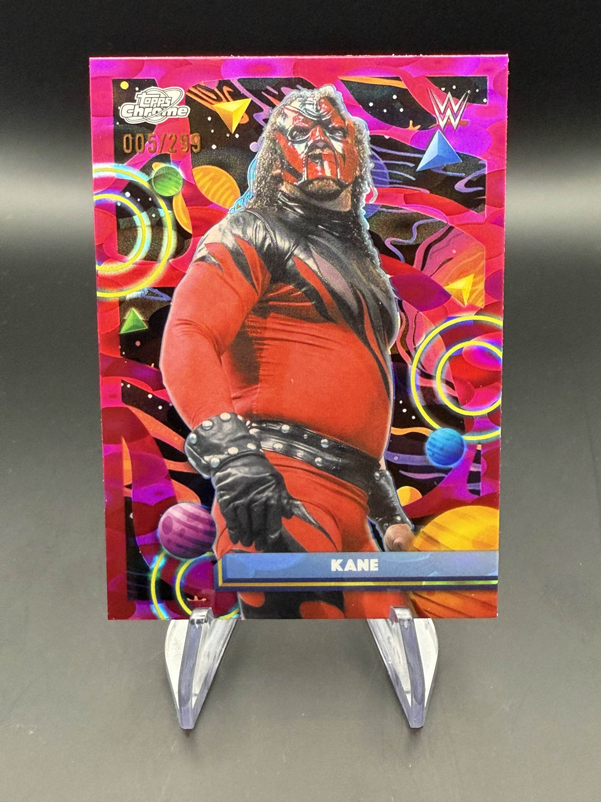 Kane 2026 WWE Topps Cosmic Magenta Cosmos Refractor /299