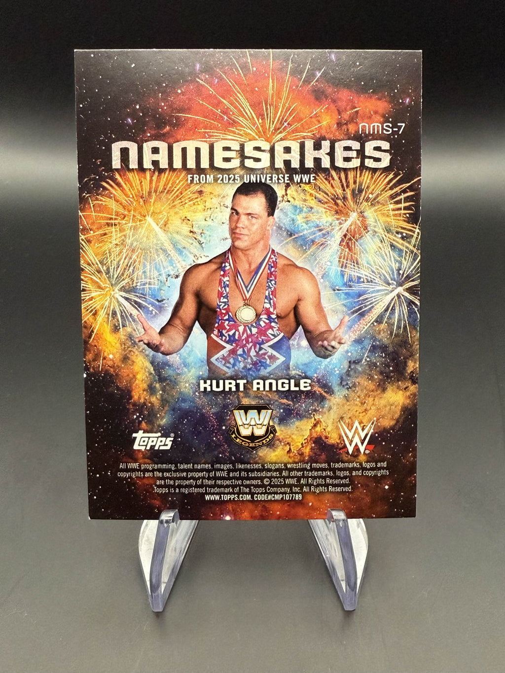 Kurt Angle 2025 WWE Topps Universe Namesakes Gold Stone /75