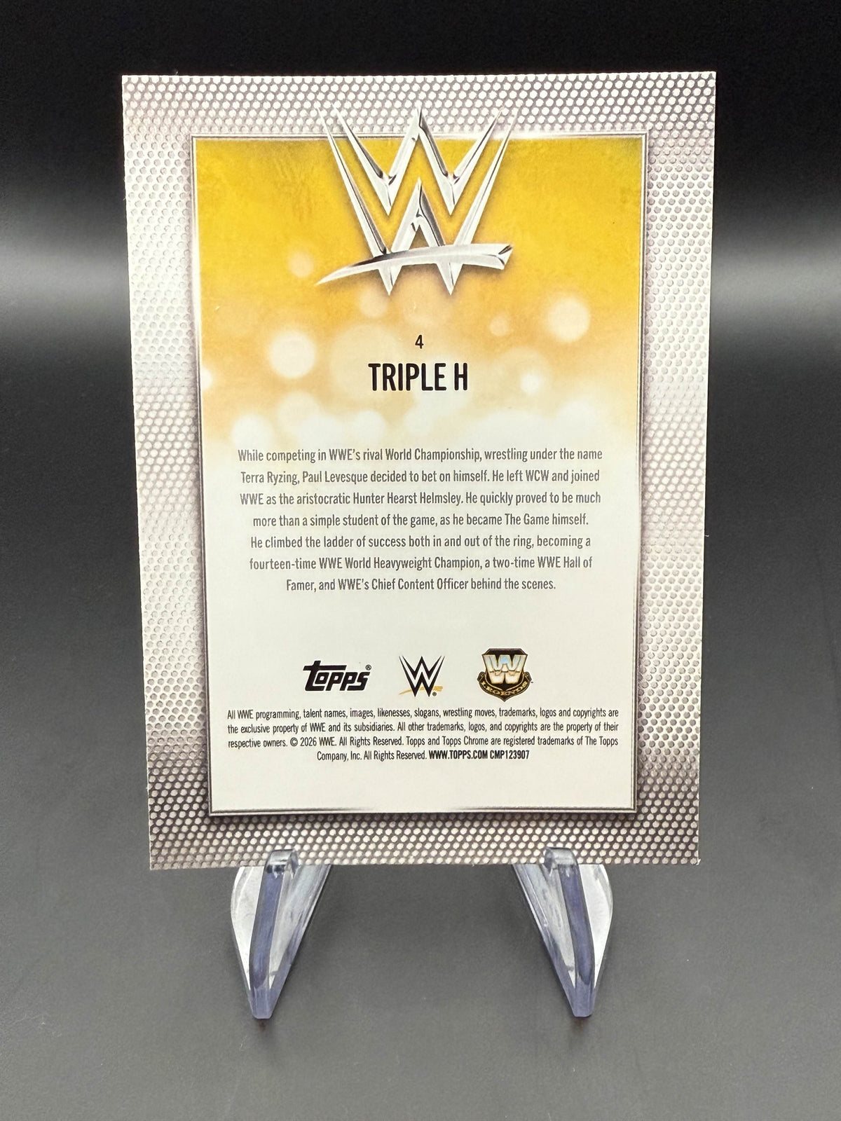 Triple H 2026 WWE Topps Chrome Blue Geometric Refractor /150
