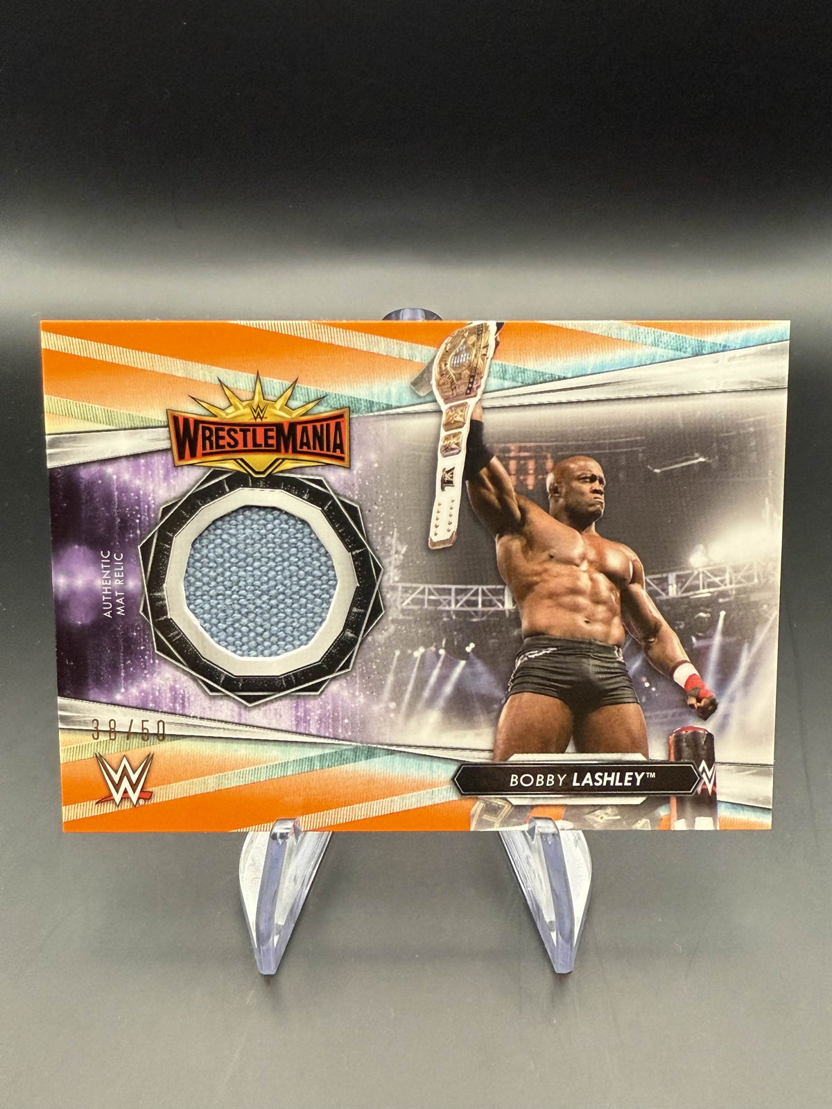 Bobby Lashley 2021 WWE Topps WrestleMania 35 Mat Relic /50
