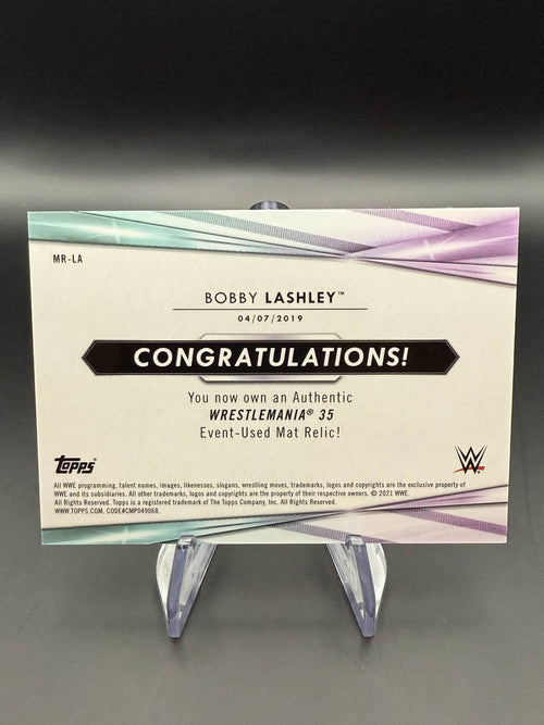 Bobby Lashley 2021 WWE Topps WrestleMania 35 Mat Relic /50