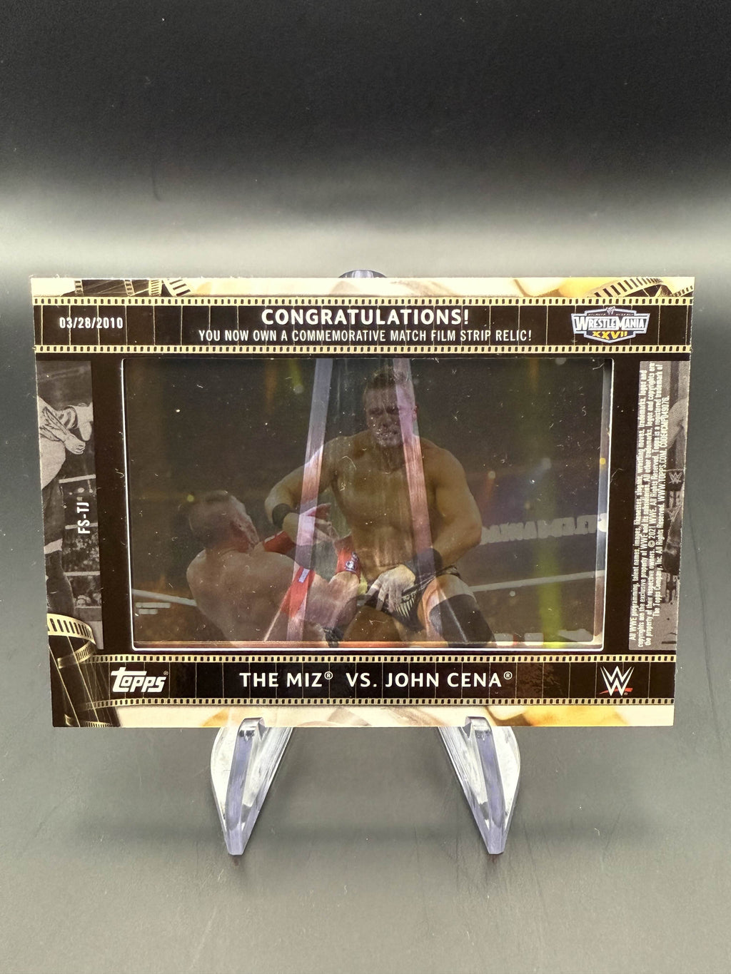 The Miz vs. John Cena 2021 WWE Topps Match Film Strips Relics