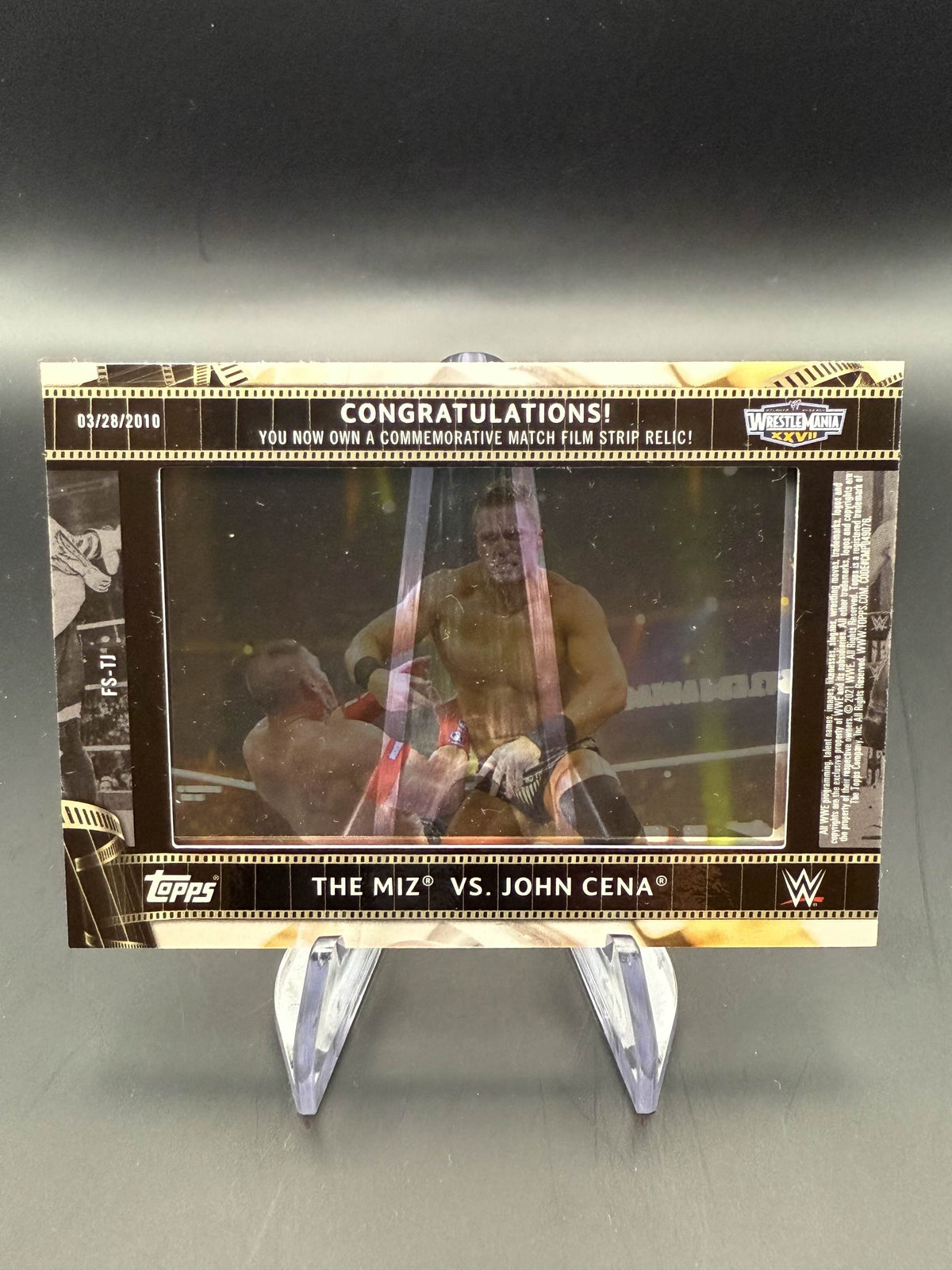 The Miz vs. John Cena 2021 WWE Topps Match Film Strips Relics