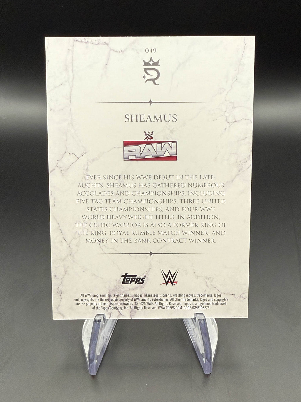 Sheamus 2025 WWE Topps Royalty Purple /50