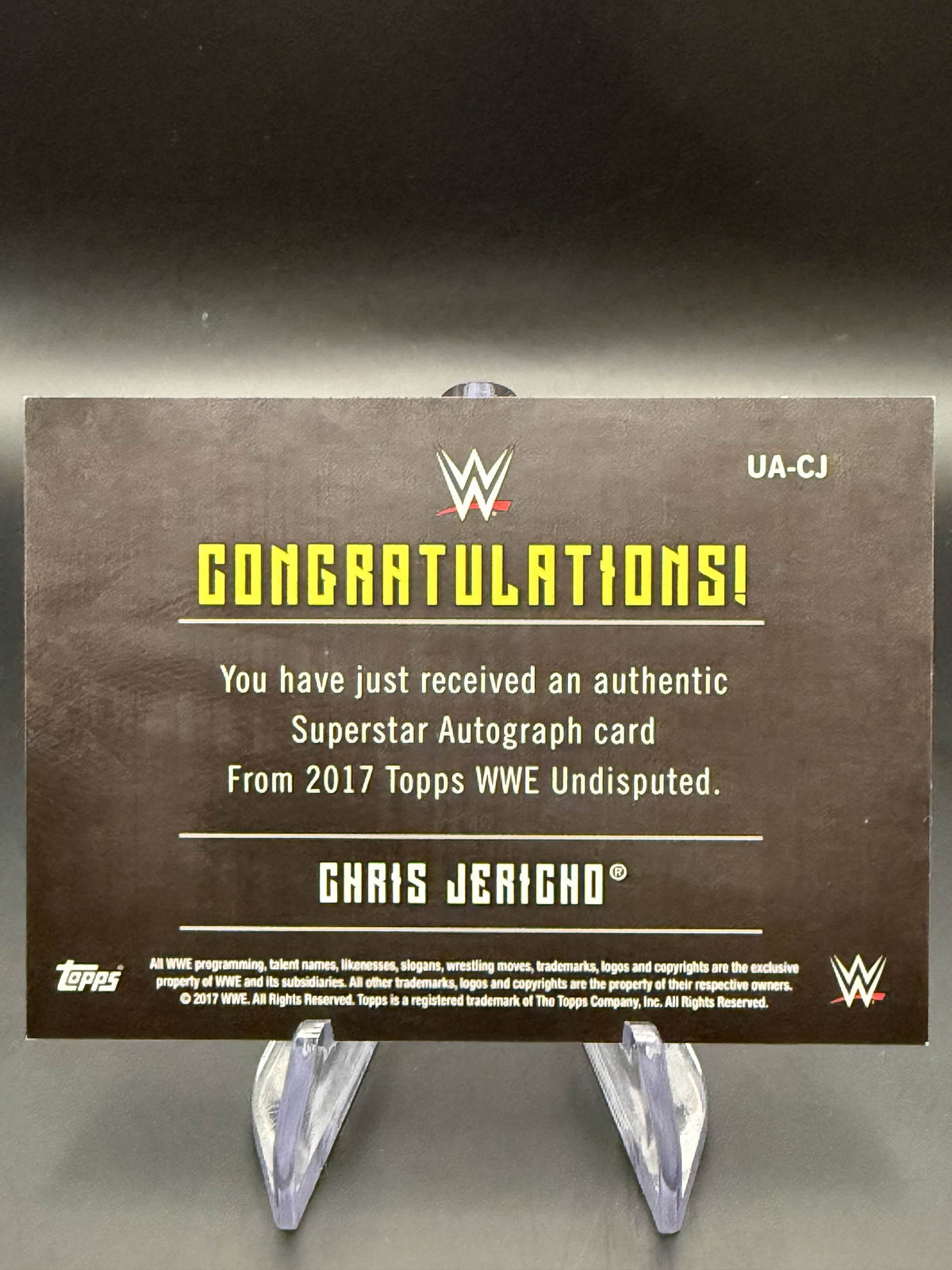 Chris Jericho 2017 WWE Topps Undisputed Autographs /99