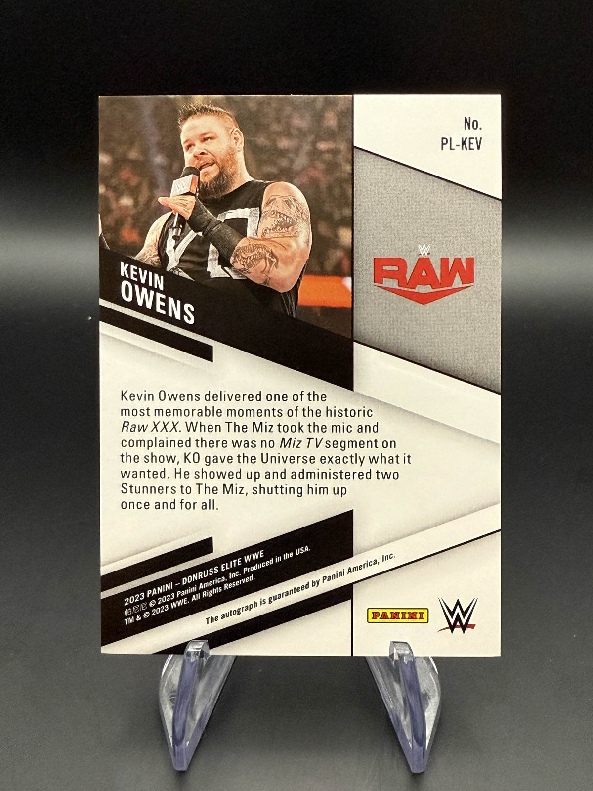 Kevin Owens 2023 WWE Panini Donruss Elite Pen Pals Autograph