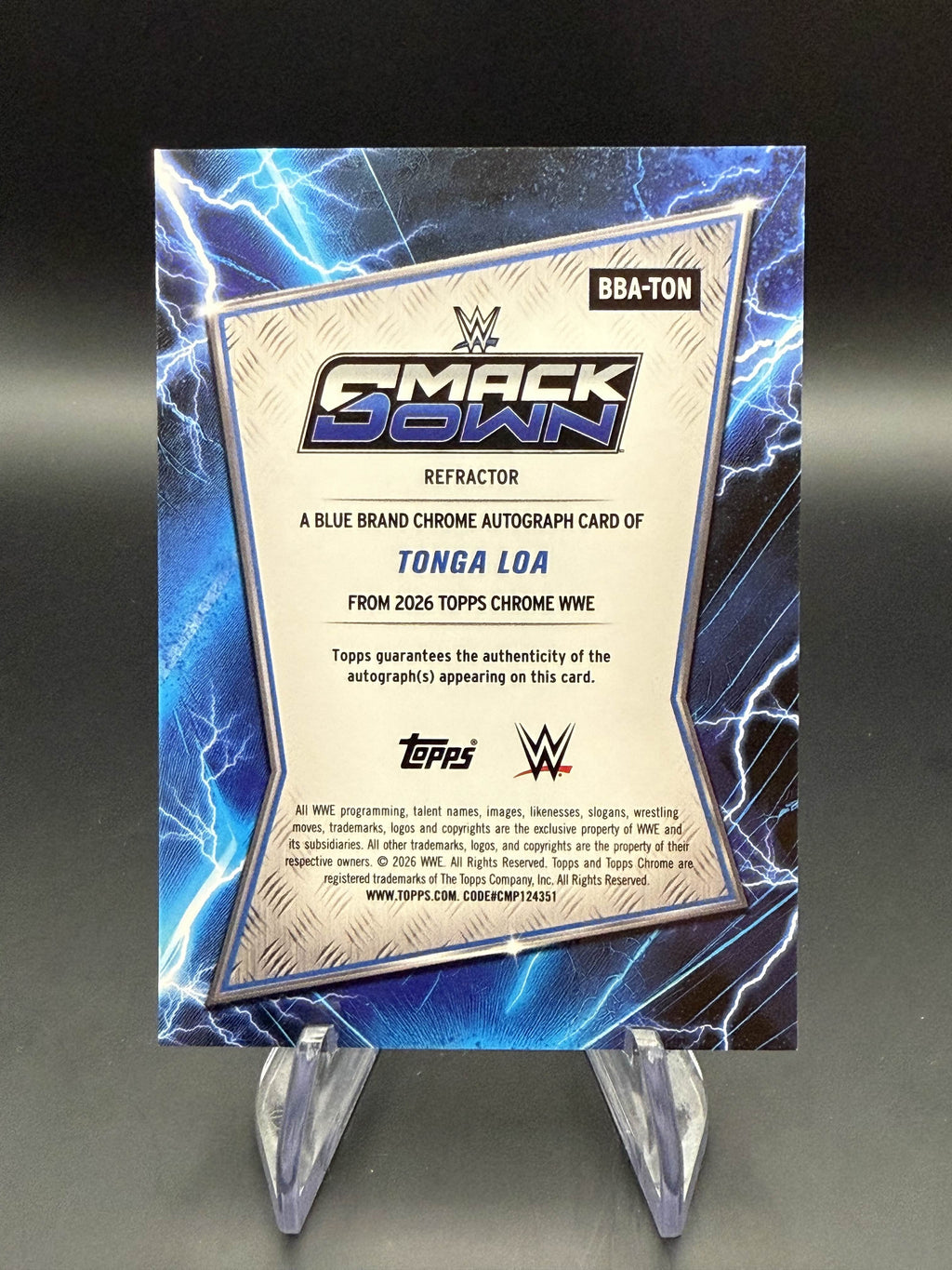 Tonga Loa 2026 WWE Topps Chrome Refractor Blue Brand Autograph
