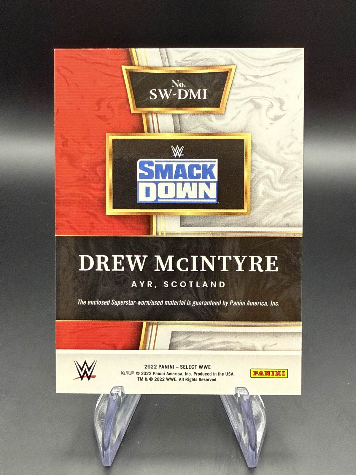 Drew McIntyre 2022 WWE Panini Select Selective Swatches