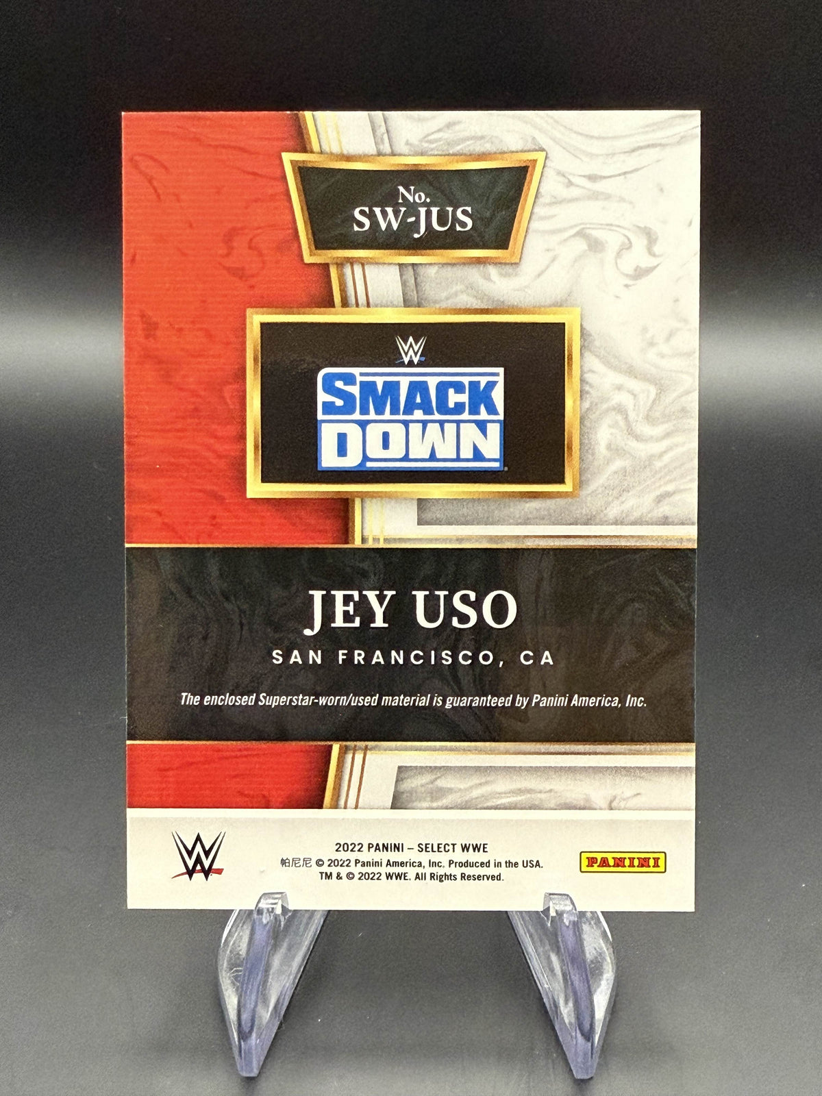 Jey Uso 2022 WWE Panini Select Selective Swatches