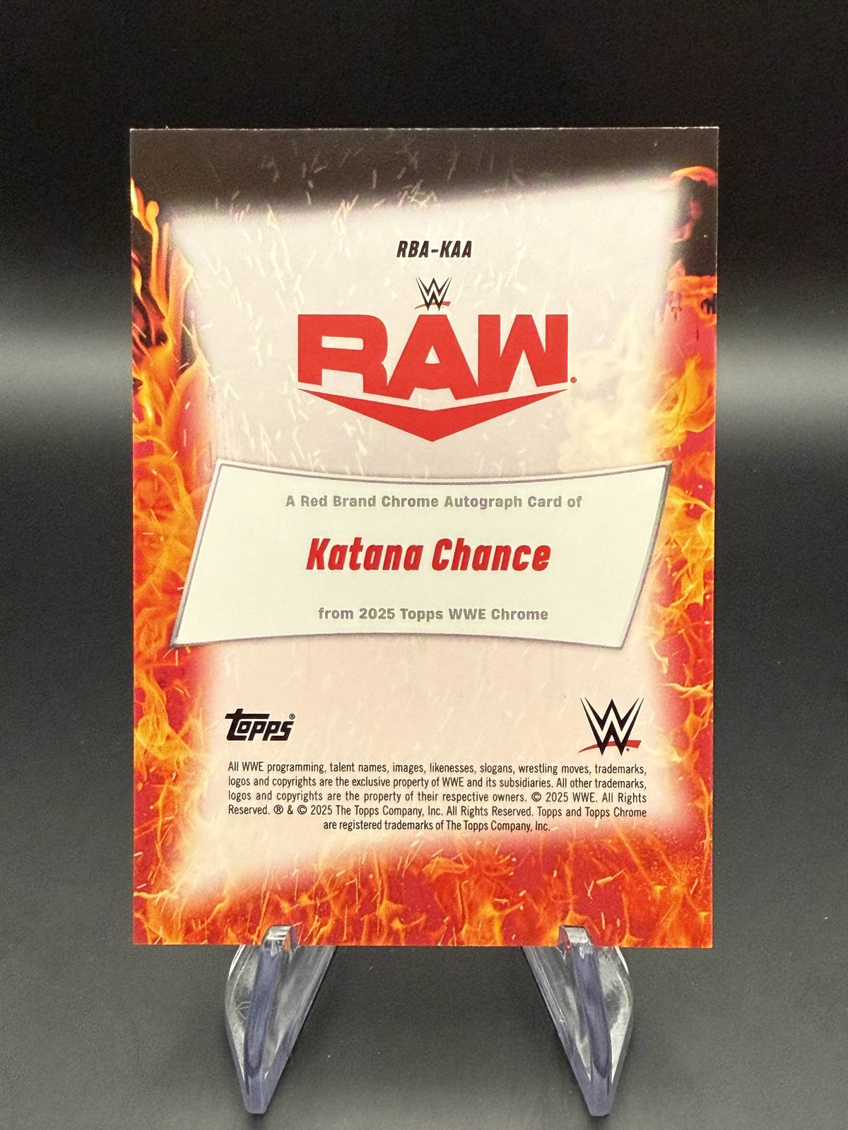 Katana Chance 2025 WWE Topps Chrome Orange Red Brand Autograph /25