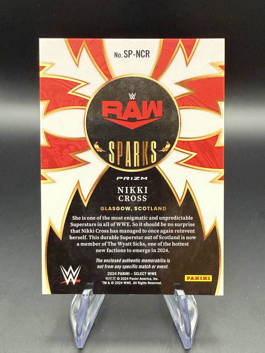 Nikki Cross 2024 WWE Panini Select Sparks Patch