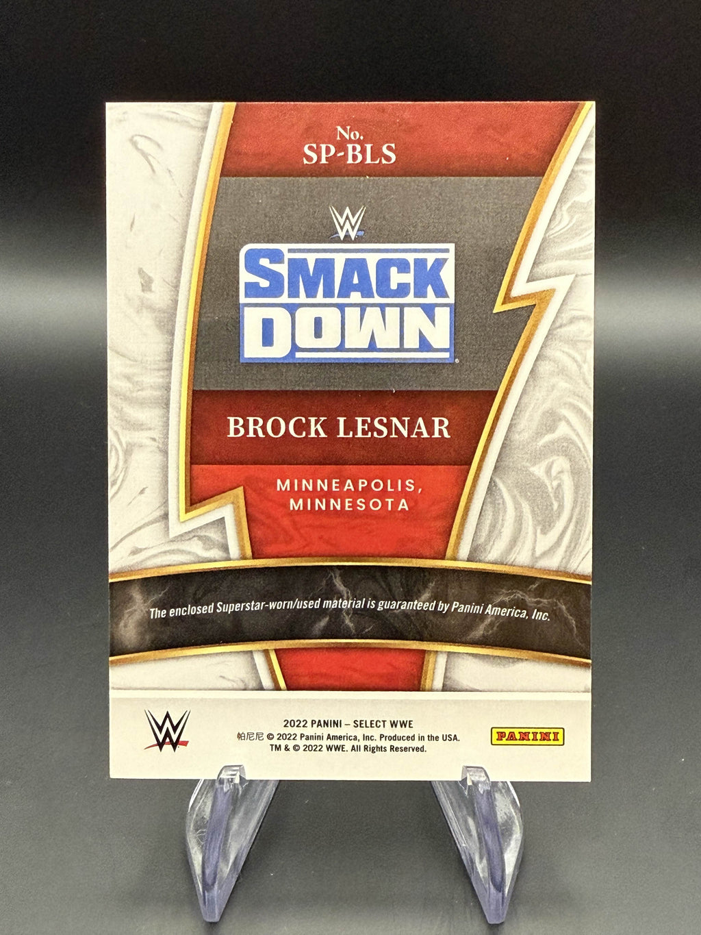 Brock Lesnar 2022 WWE Panini Select Sparks Patch
