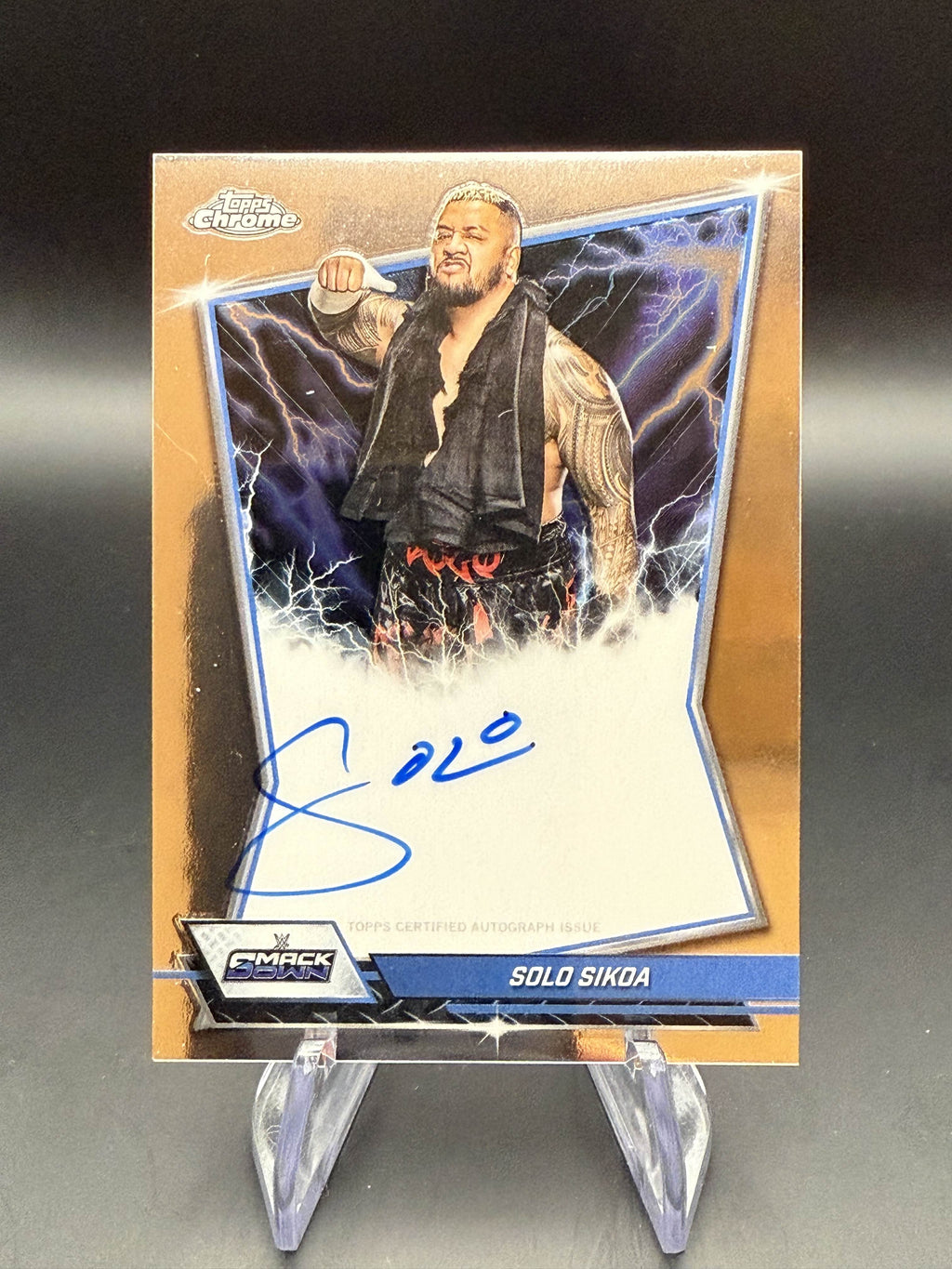 Solo Sikoa 2026 WWE Topps Chrome Blue Brand Autograph