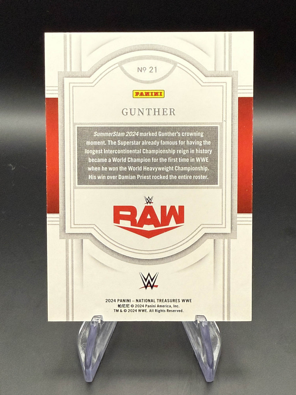 Gunther 2024 WWE Panini National Treasures Holo Silver /25